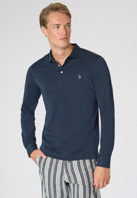 Polo shirt da uomo a maniche lunghe in cotone Premium Quality