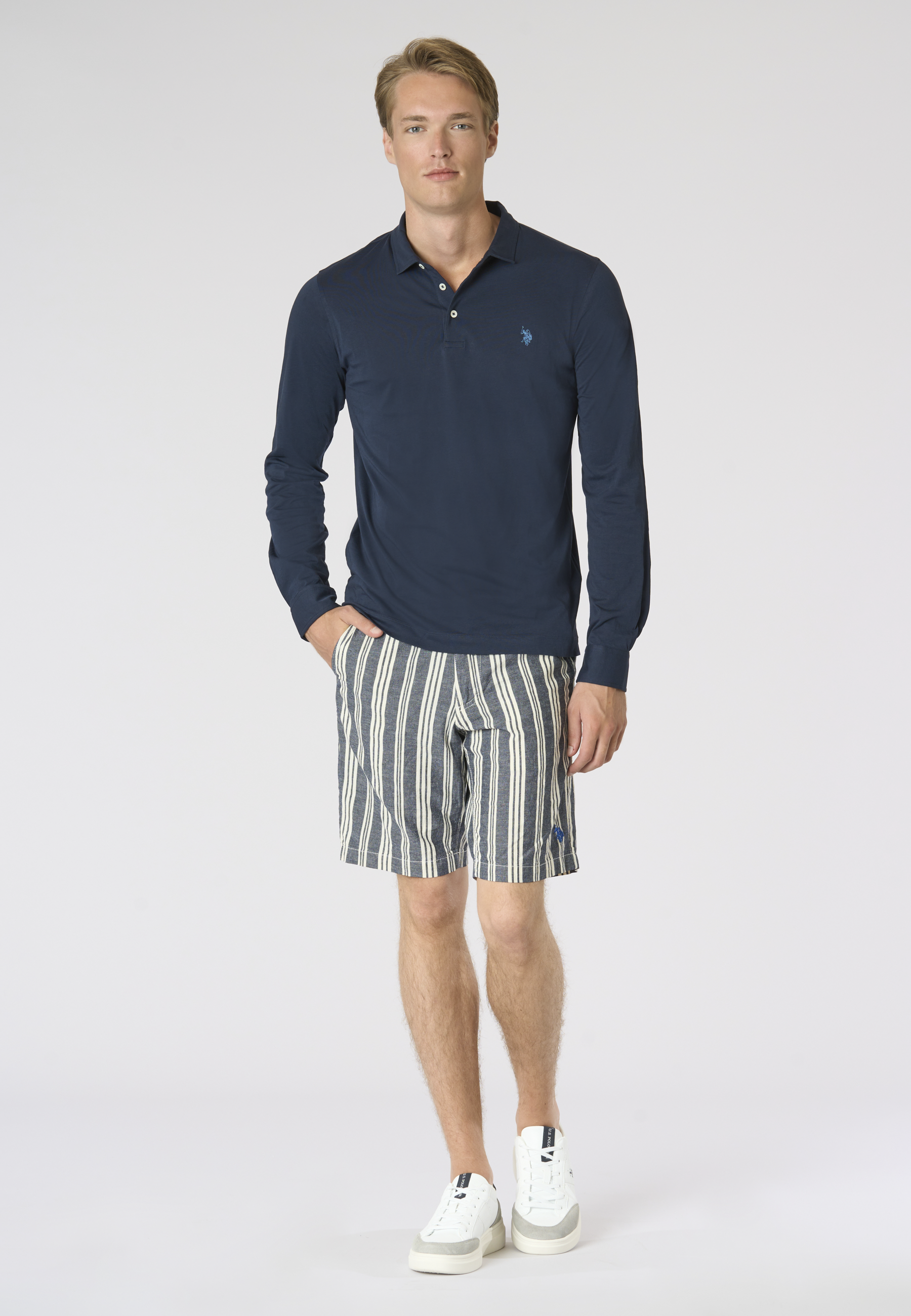 Polo shirt da uomo a maniche lunghe in cotone Premium Quality