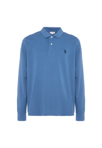 Polo shirt da uomo a maniche lunghe in cotone piquet