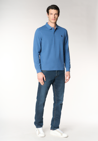 Polo shirt da uomo a maniche lunghe in cotone piquet