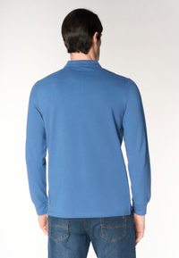 Polo shirt da uomo a maniche lunghe in cotone piquet