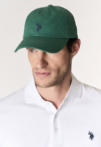 Cappellino in cotone twill con logo ricamato