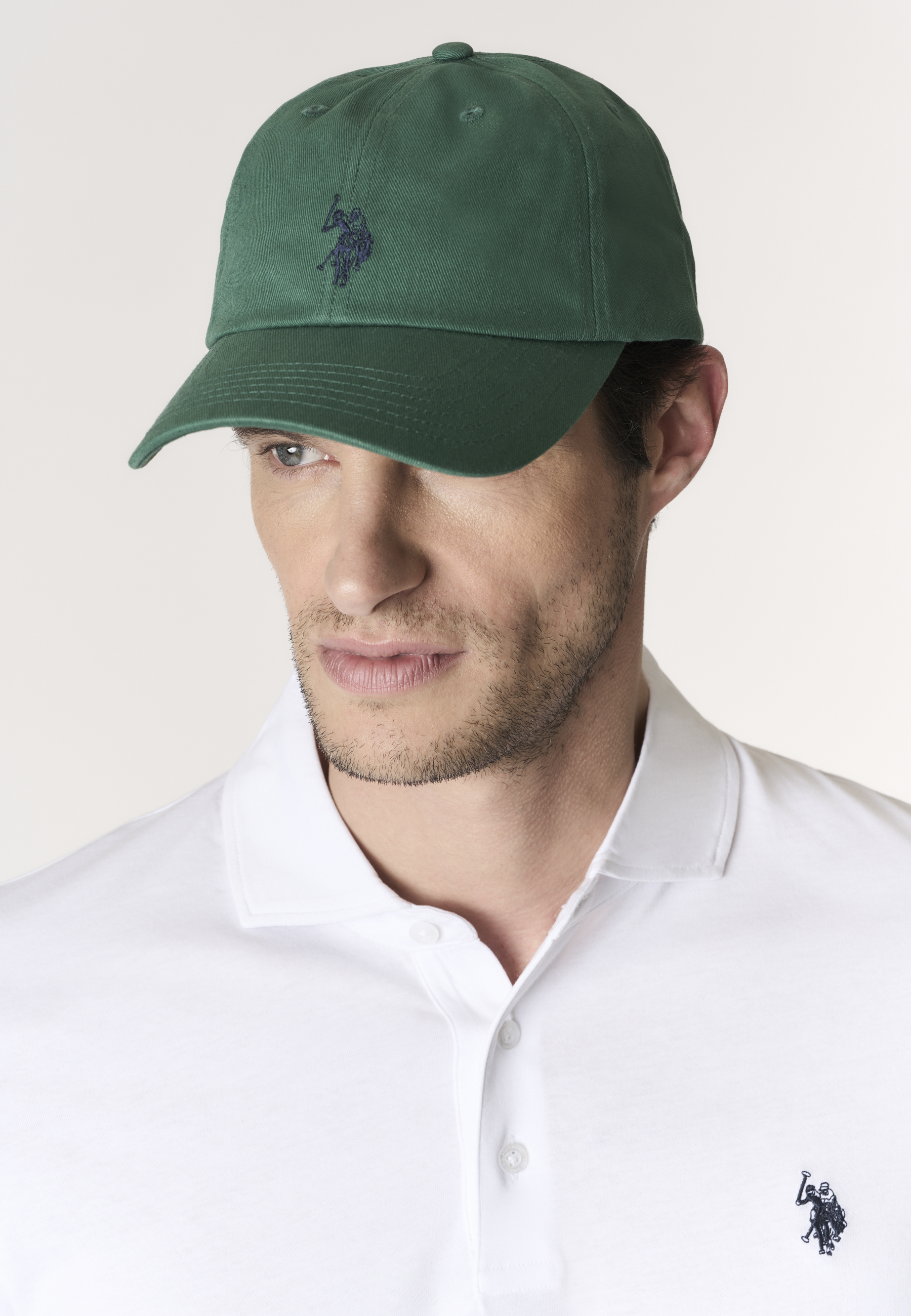 Cappellino in cotone twill con logo ricamato