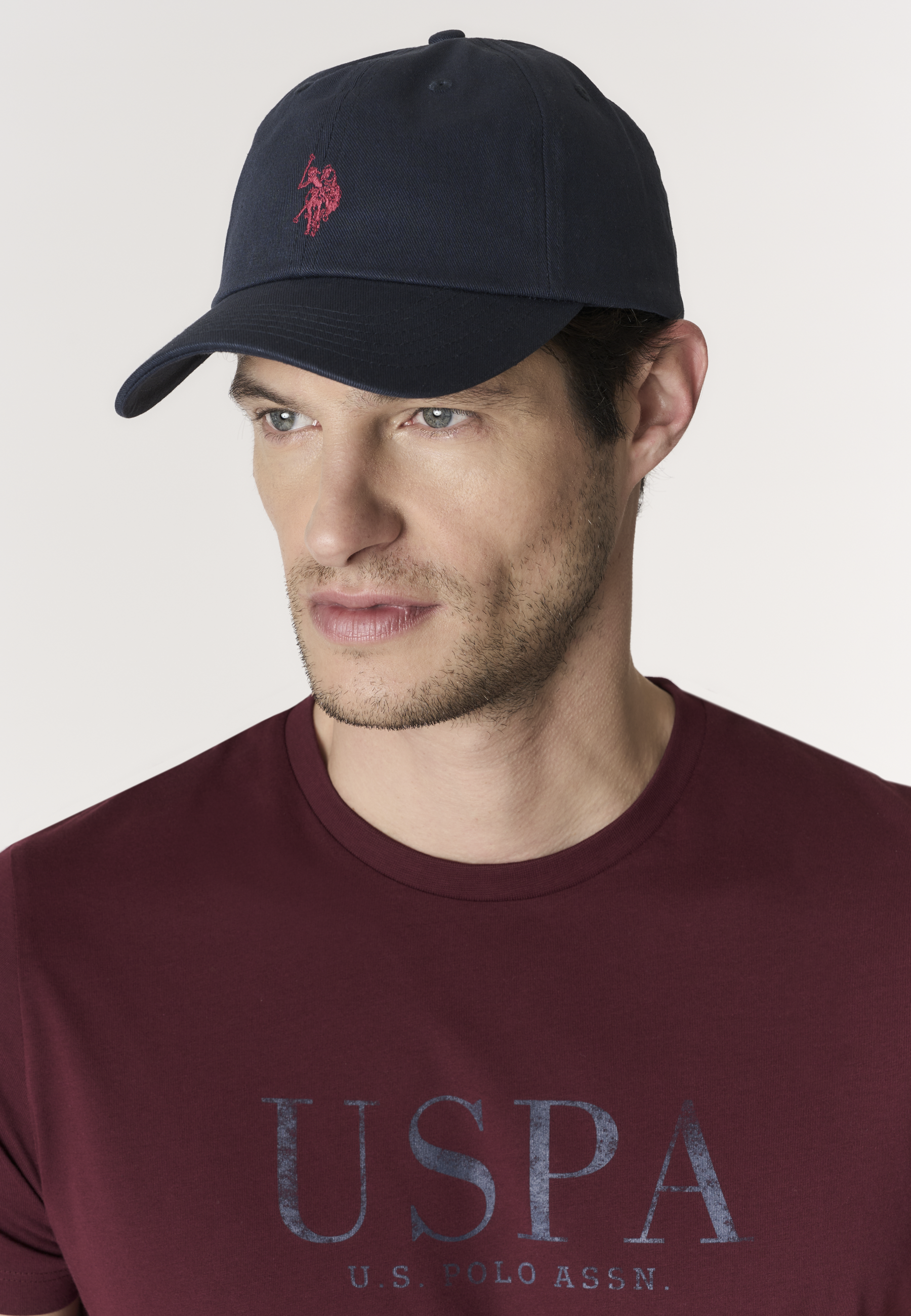 Cappellino in cotone twill con logo ricamato