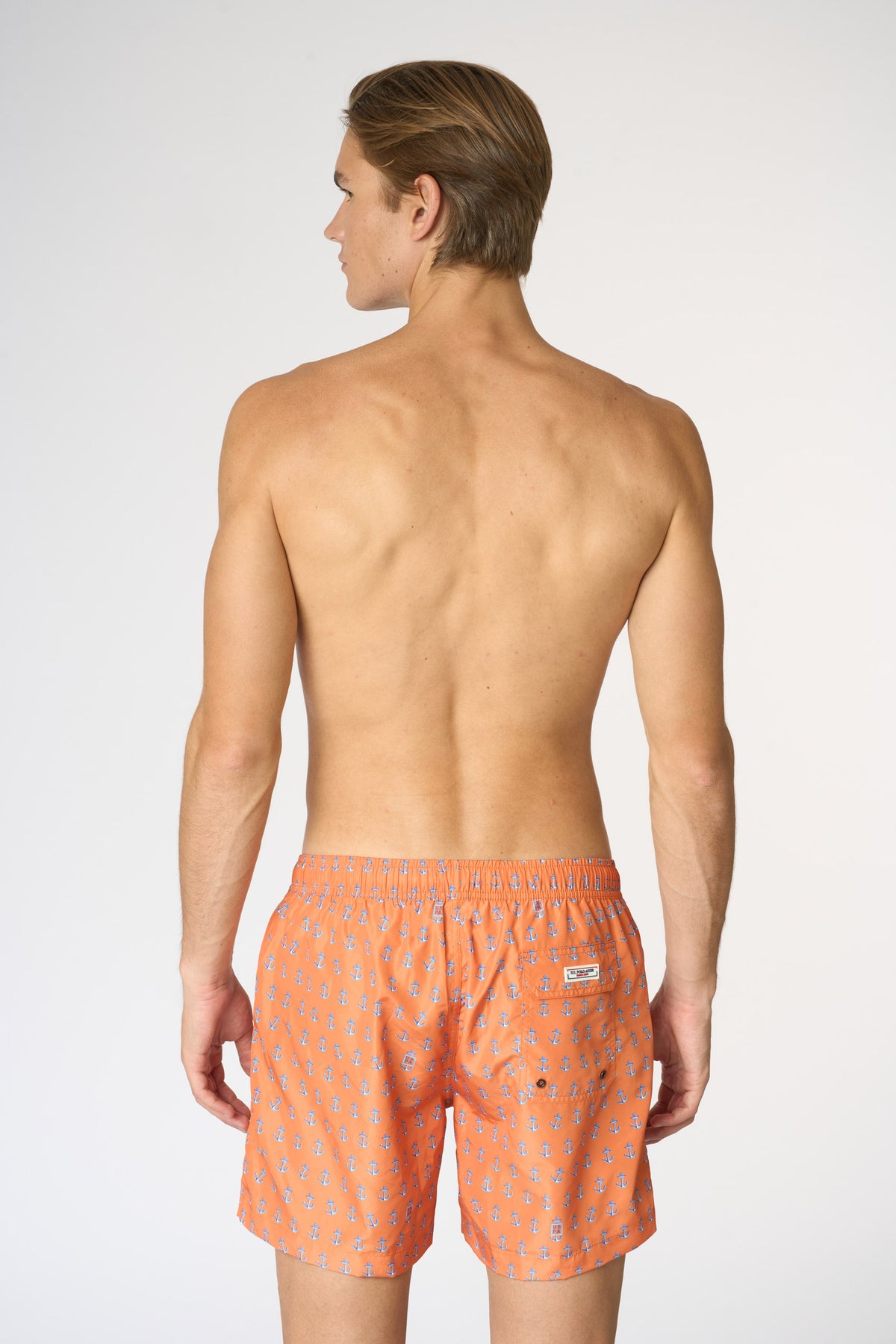 Costume da uomo in nylon con stampa ancore all over e logo Double Horsemen