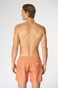 Costume da uomo in nylon con stampa ancore all over e logo Double Horsemen