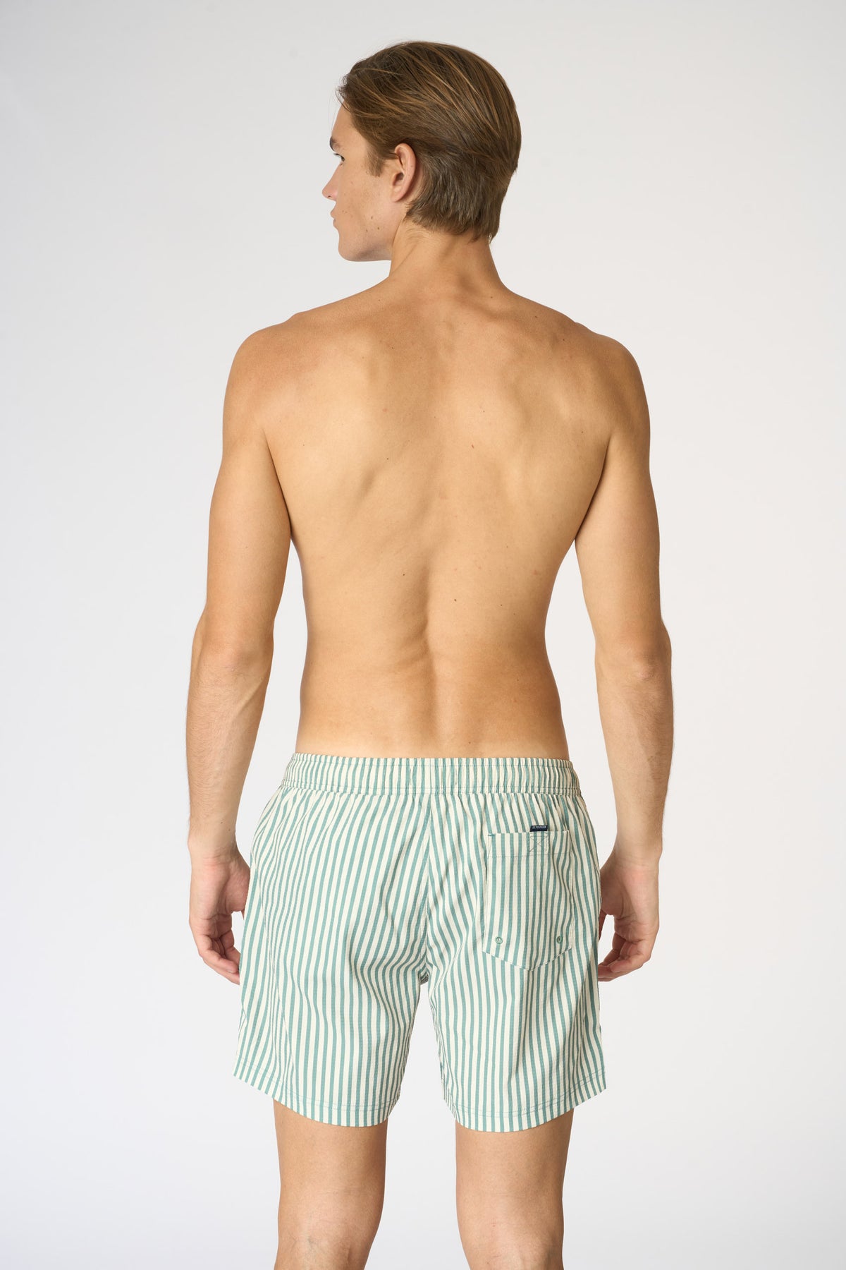 Costume da uomo a righe in nylon con logo Double Horsemen