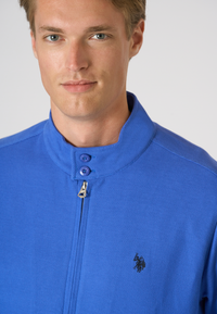 Felpa da uomo in cotone con full zip e bottoni sul colletto