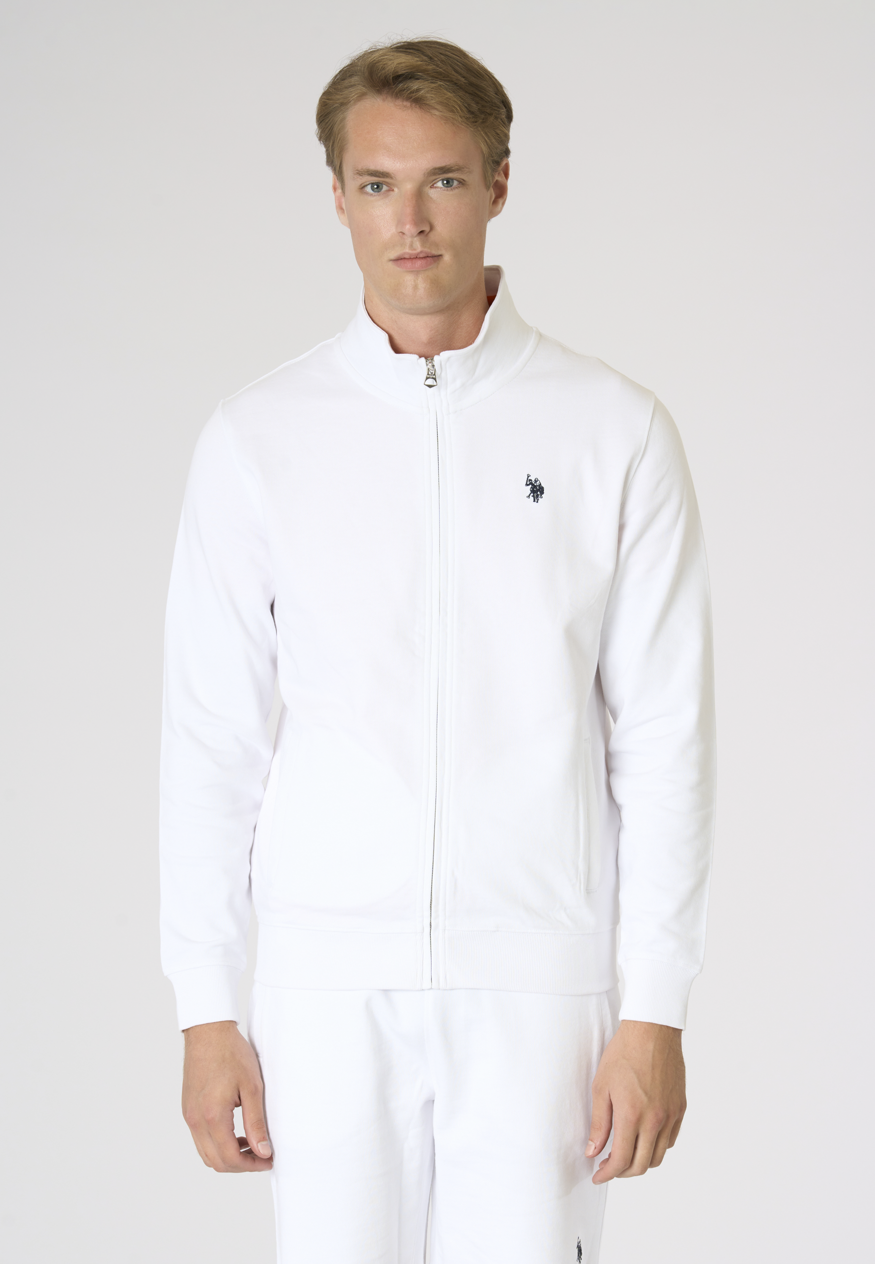 Felpa da uomo full zip a collo alto