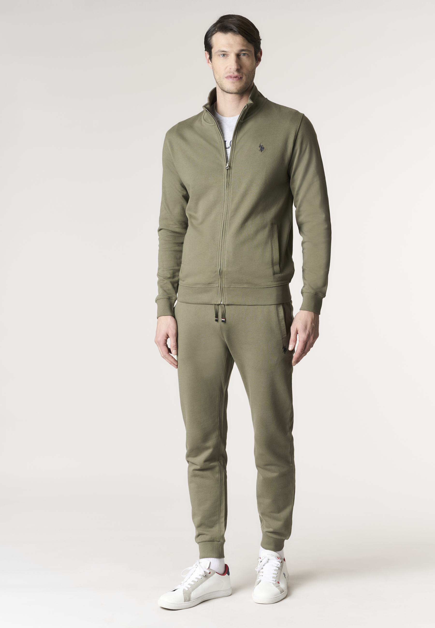 Felpa da uomo full zip a collo alto