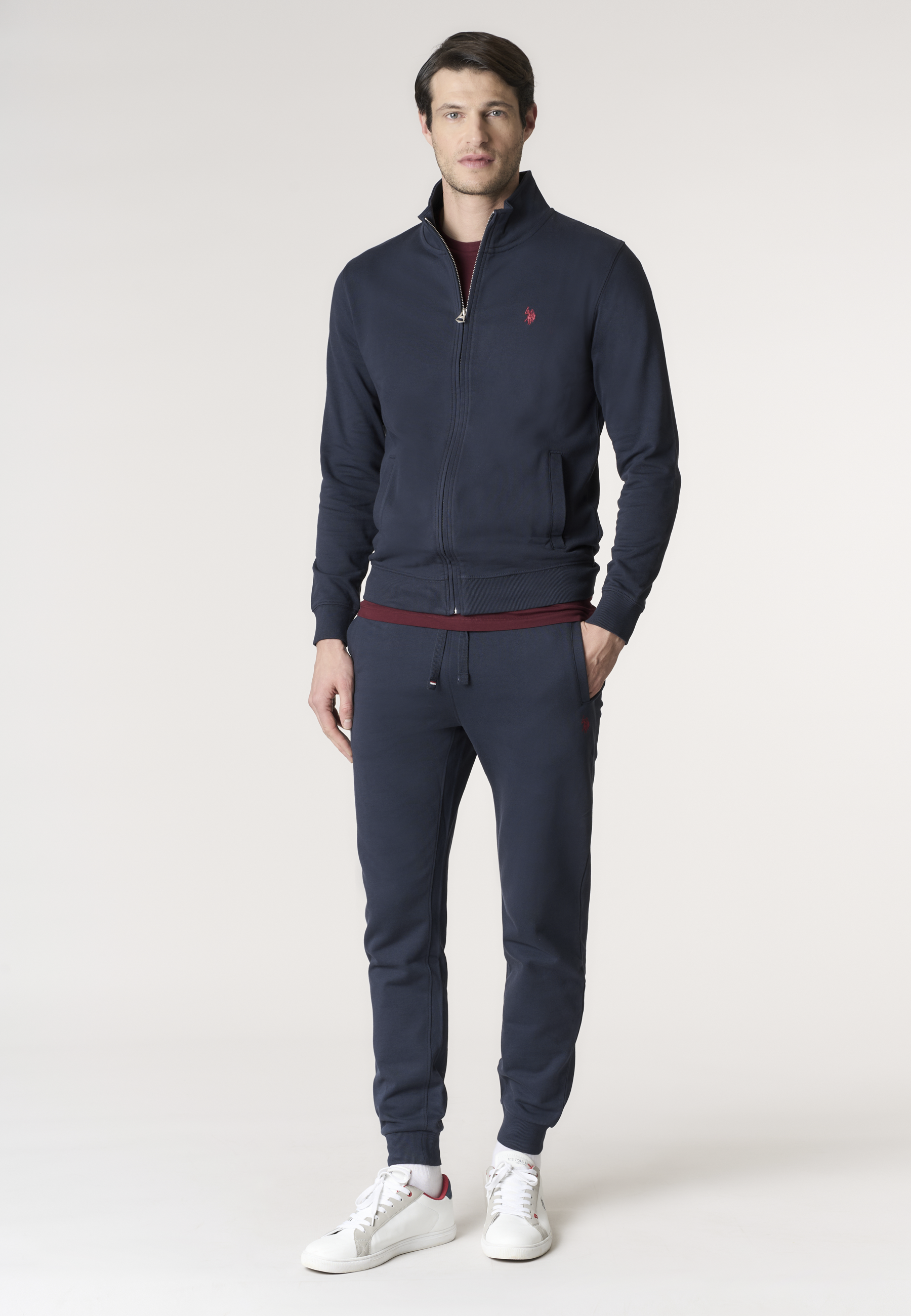 Felpa da uomo full zip a collo alto