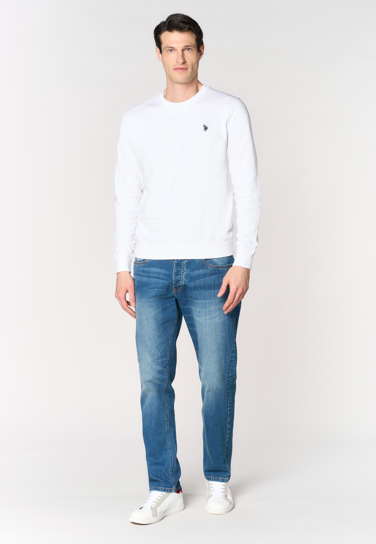 Felpa girocollo da uomo in cotone con logo