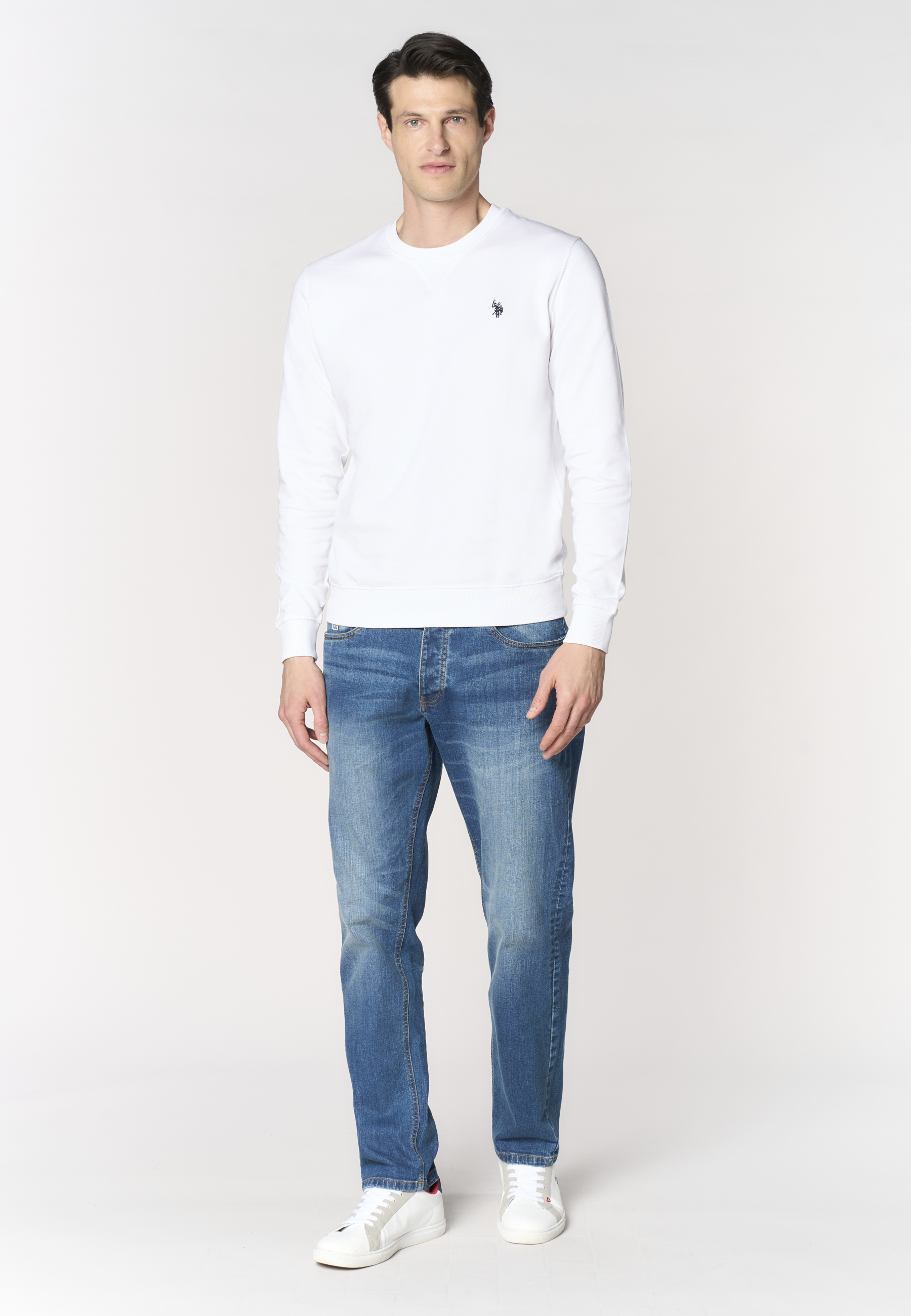 Felpa girocollo da uomo in cotone con logo