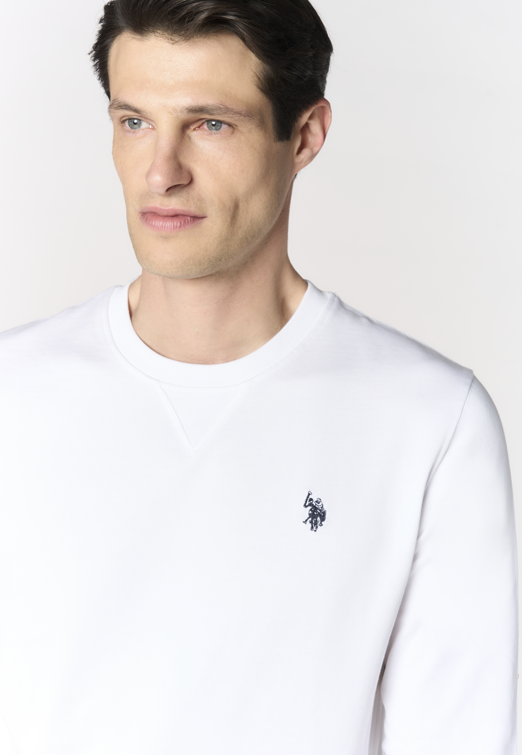 Felpa girocollo da uomo in cotone con logo