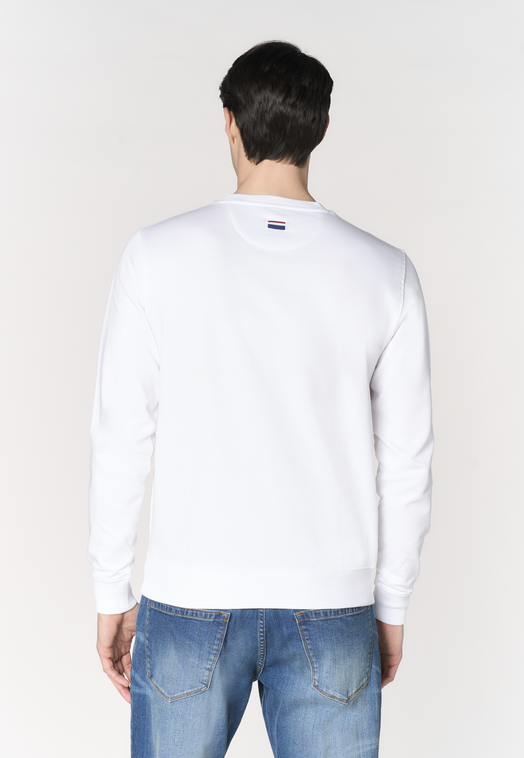 Felpa girocollo da uomo in cotone con logo