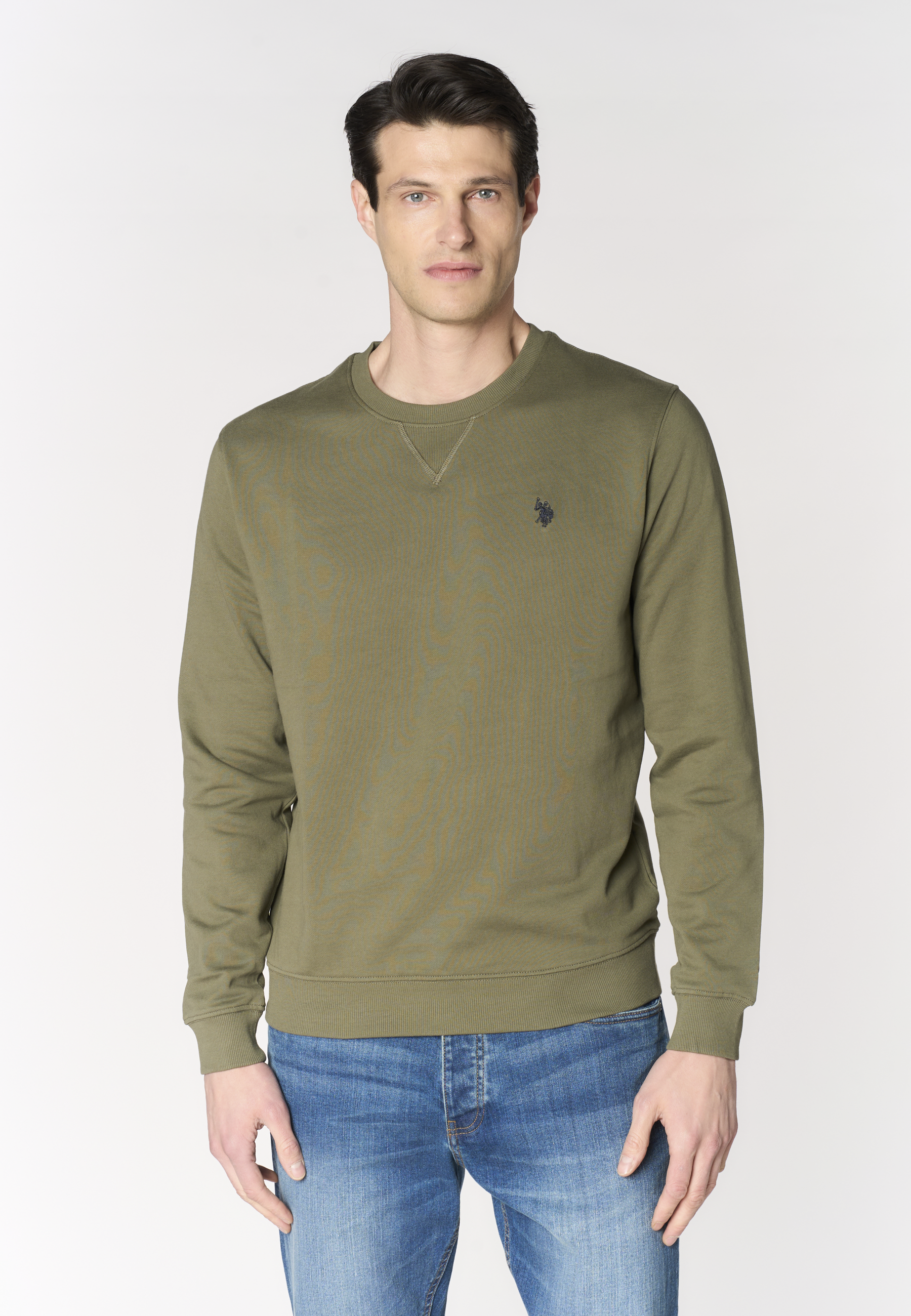Felpa girocollo da uomo in cotone con logo