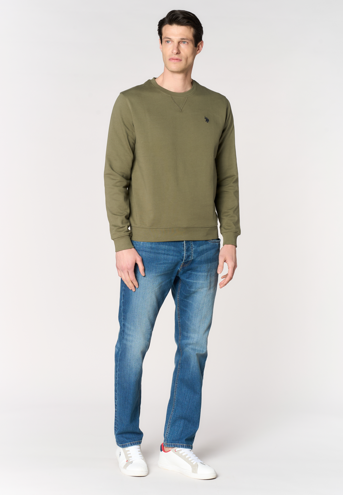 Felpa girocollo da uomo in cotone con logo