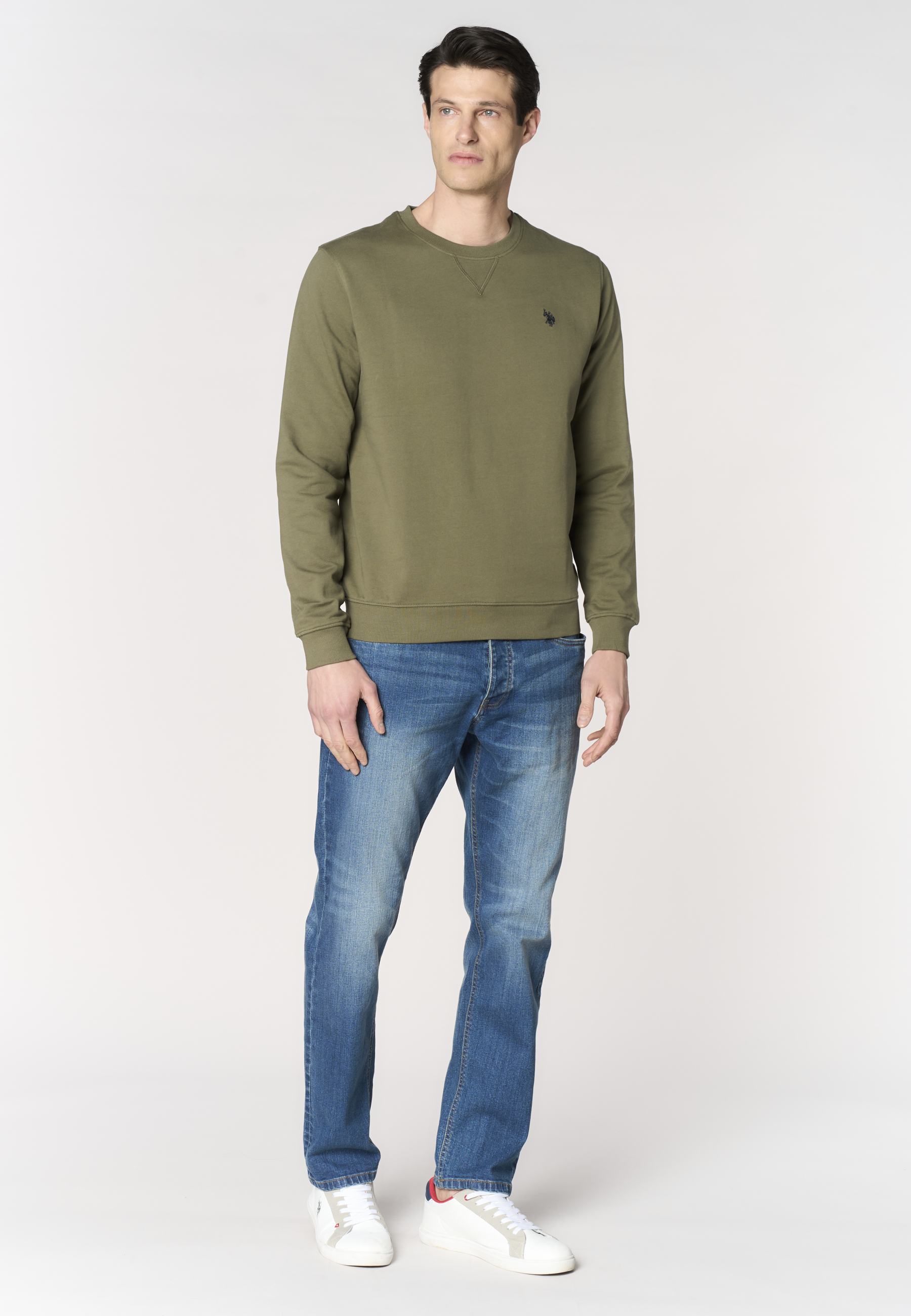 Felpa girocollo da uomo in cotone con logo