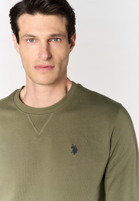 Felpa girocollo da uomo in cotone con logo