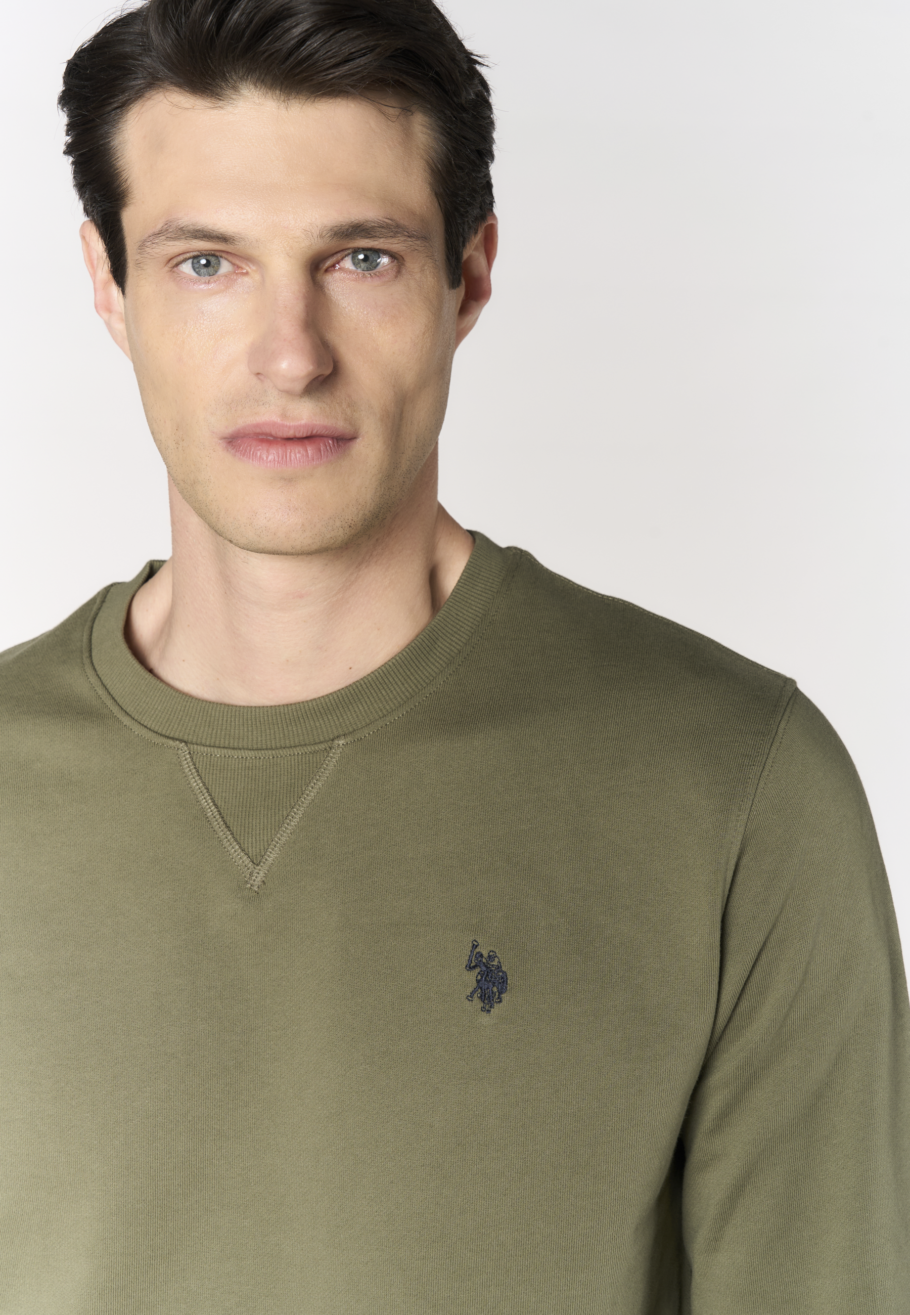 Felpa girocollo da uomo in cotone con logo