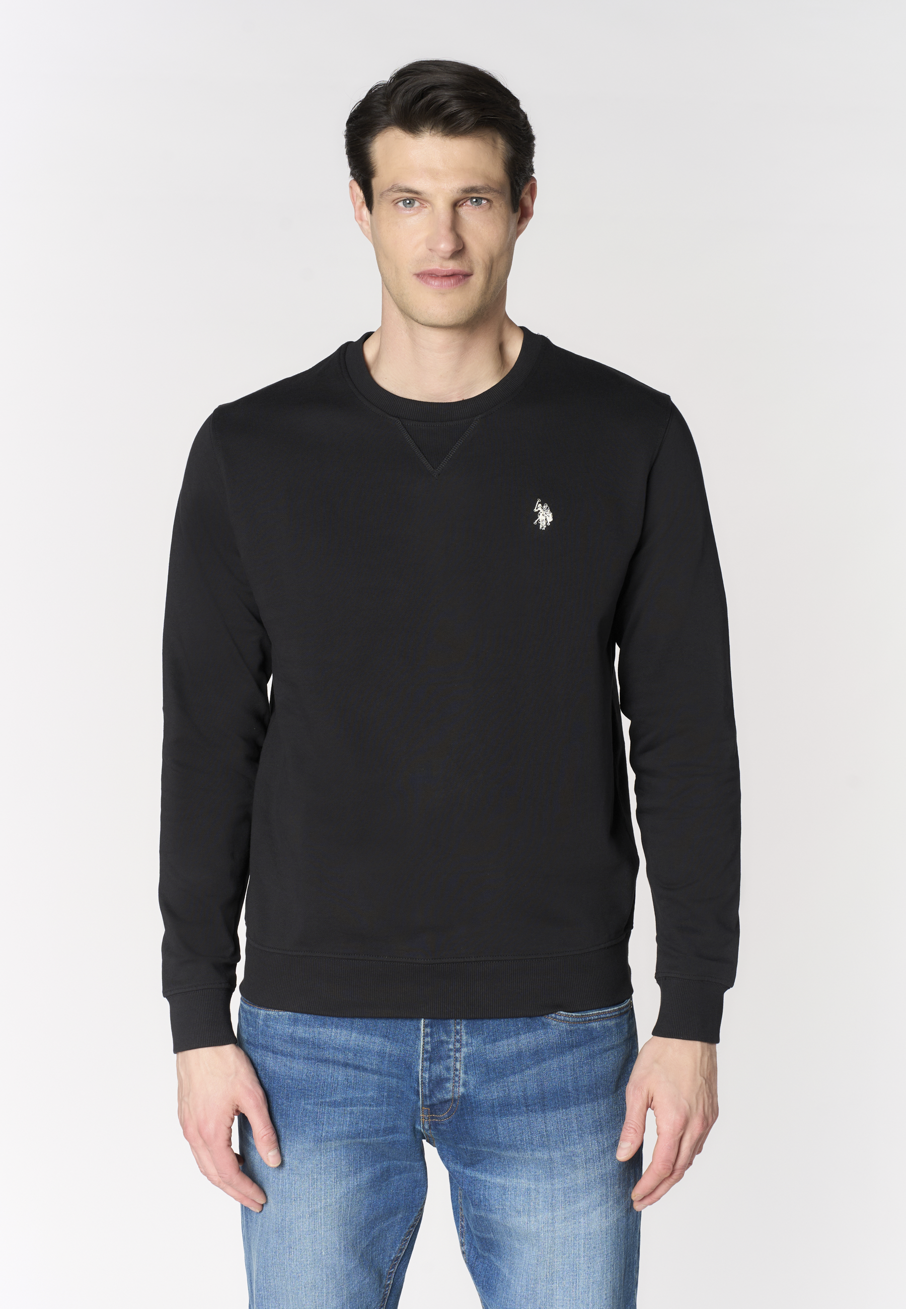 Felpa girocollo da uomo in cotone con logo