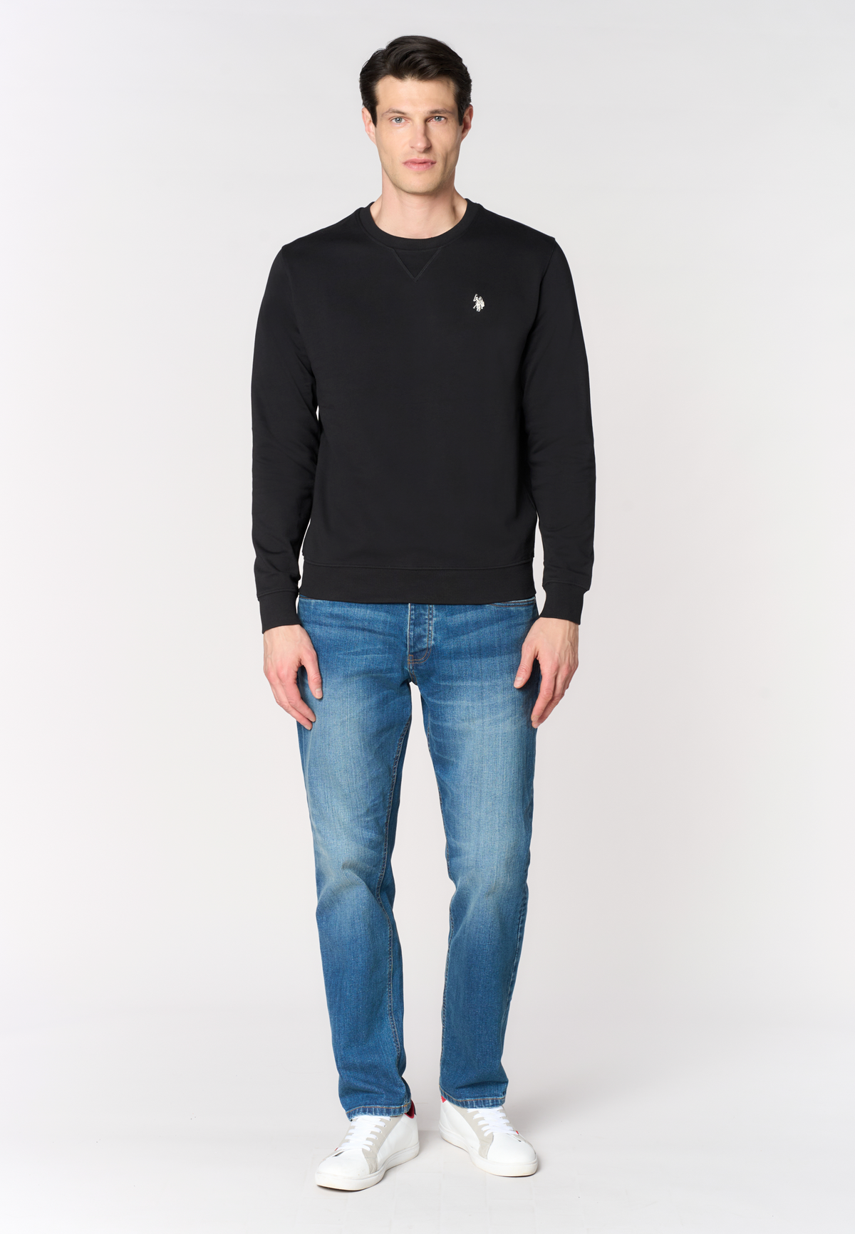 Felpa girocollo da uomo in cotone con logo