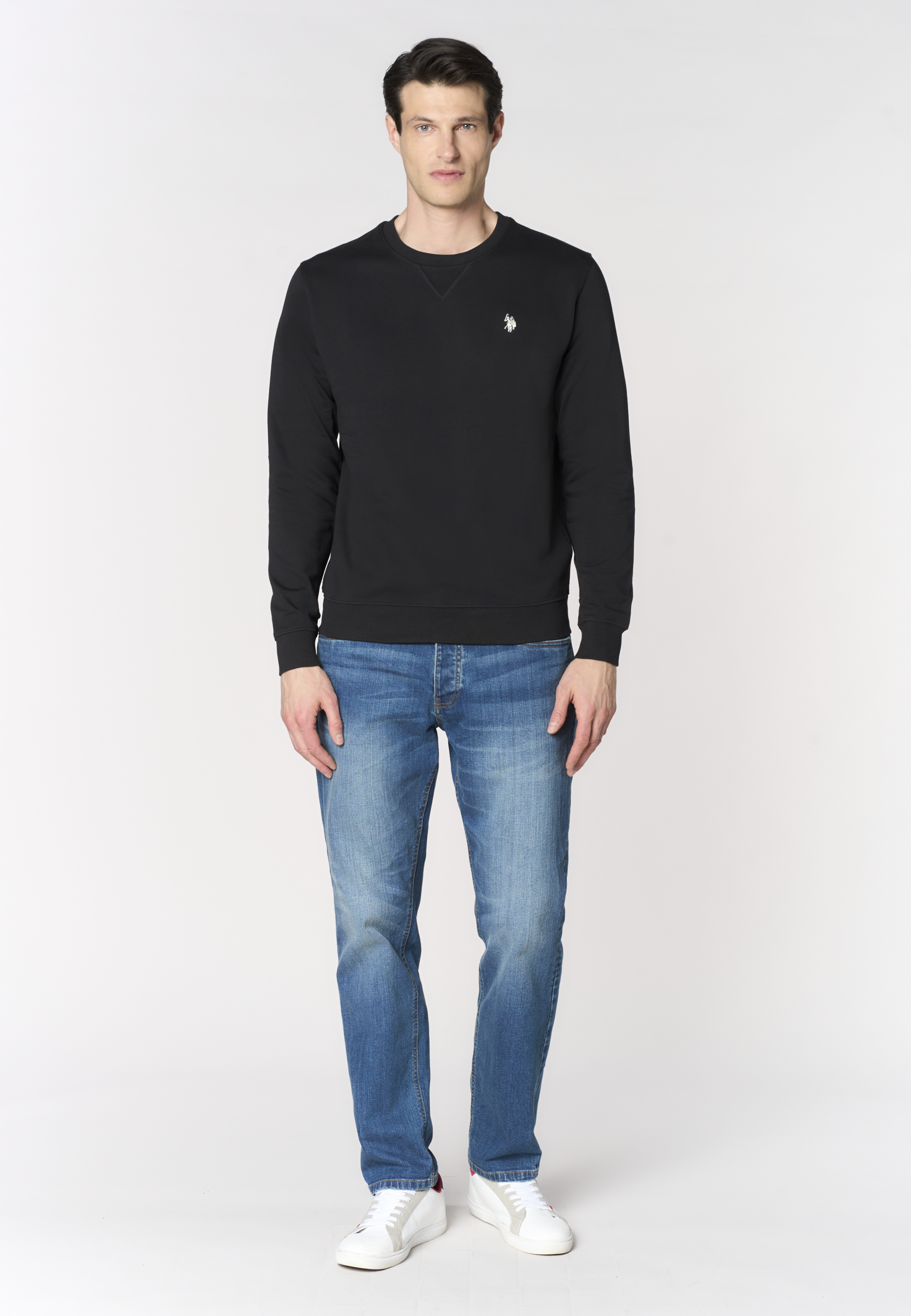 Felpa girocollo da uomo in cotone con logo