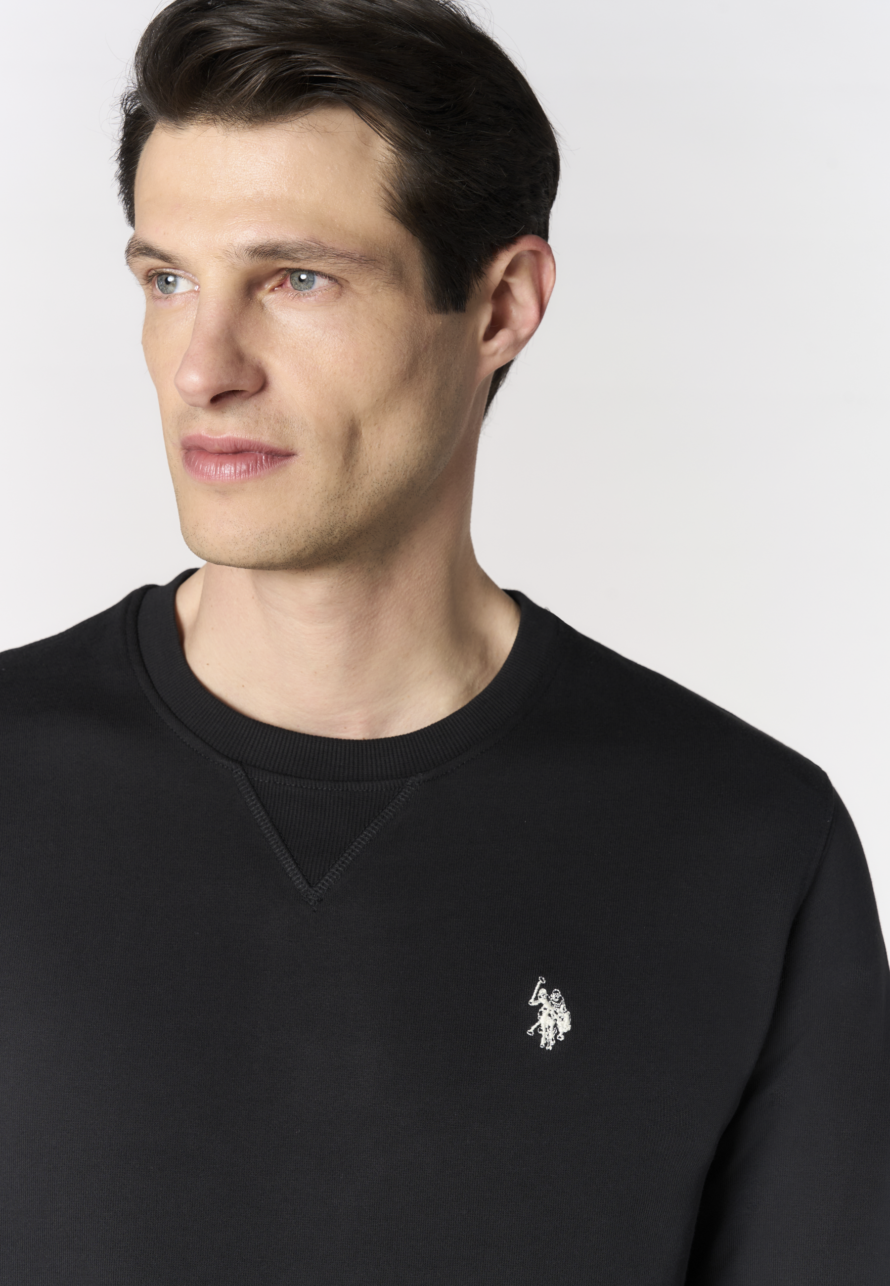 Felpa girocollo da uomo in cotone con logo