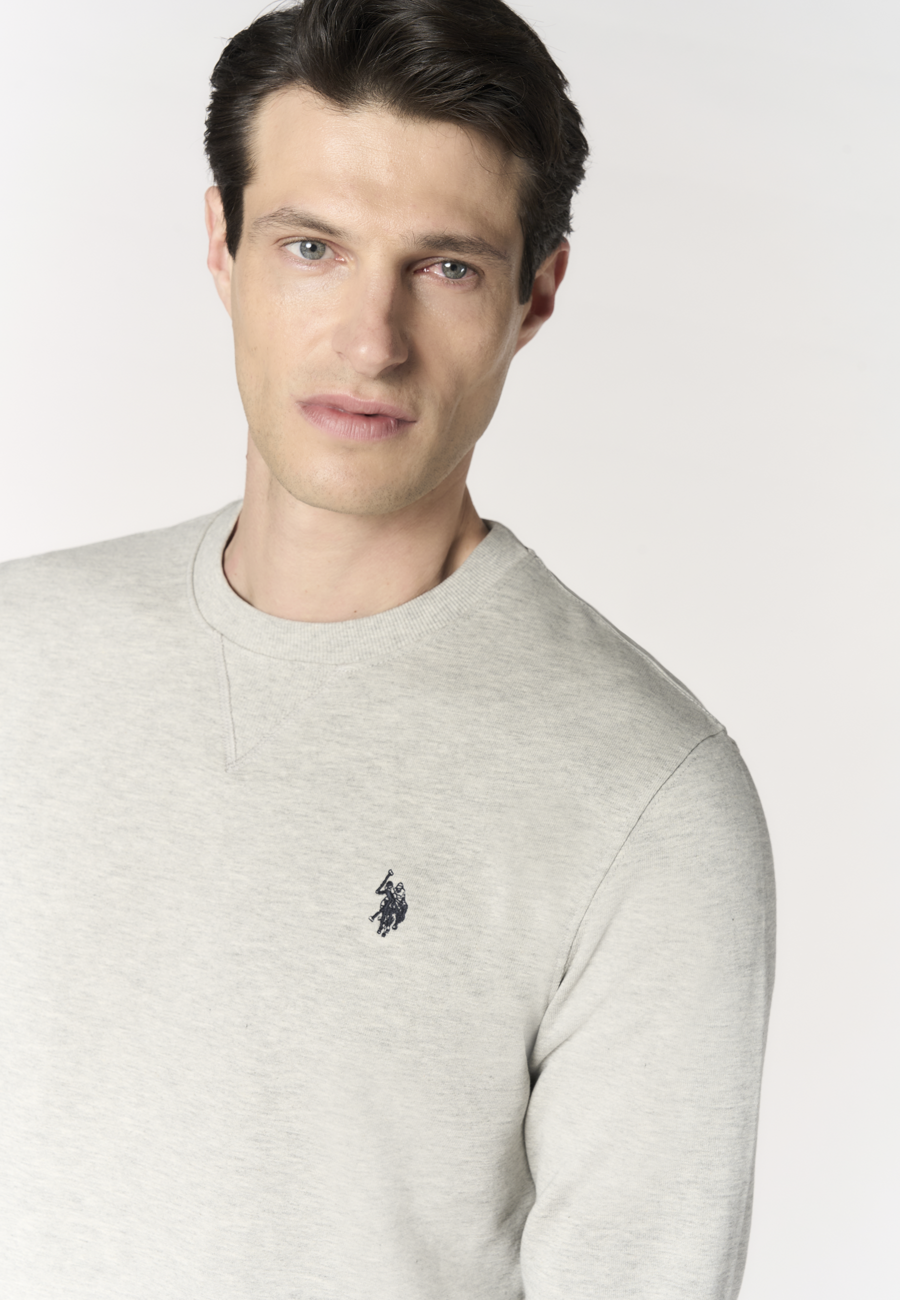 Felpa girocollo da uomo in cotone con logo