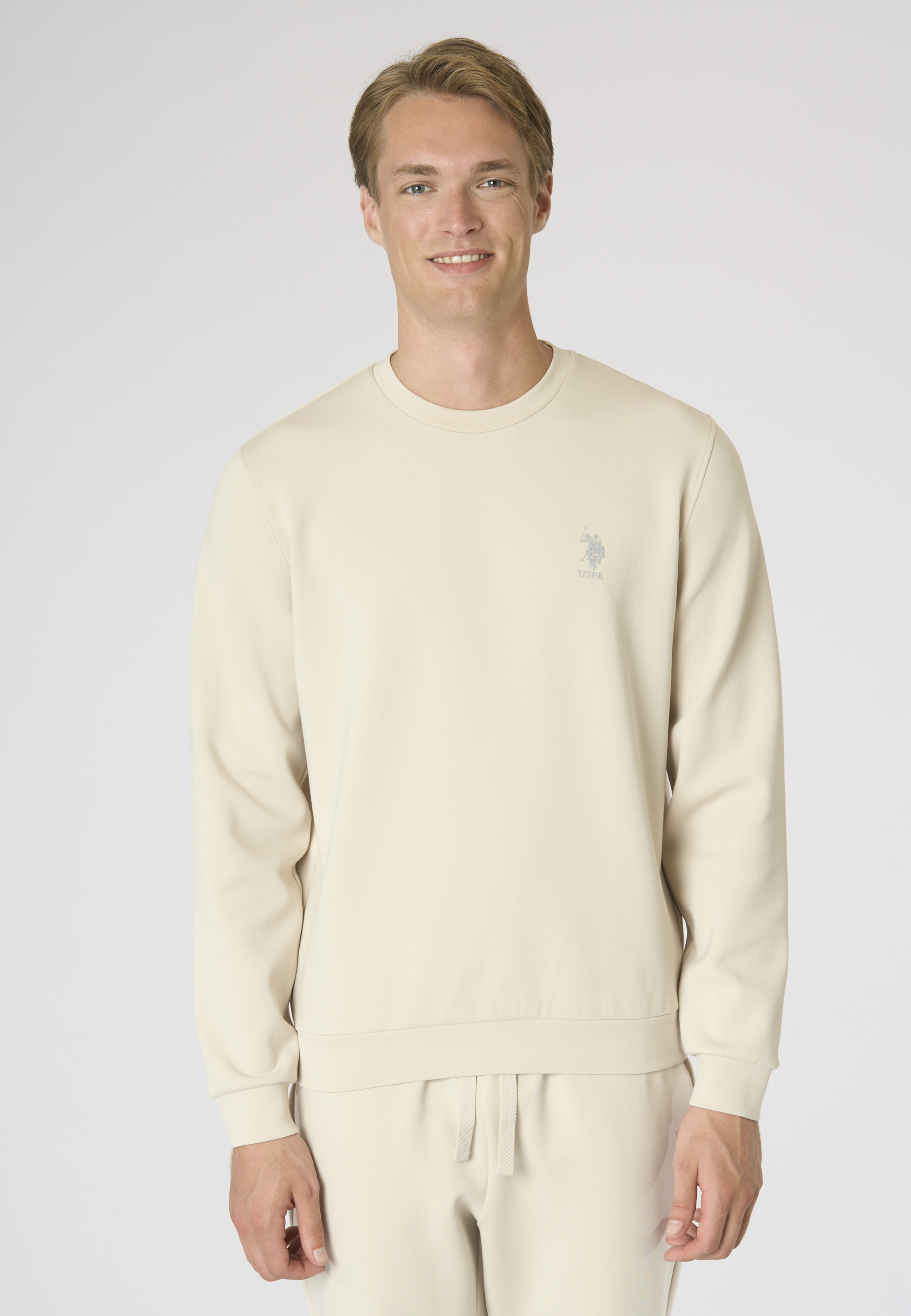 Felpa da uomo girocollo in scuba fleece