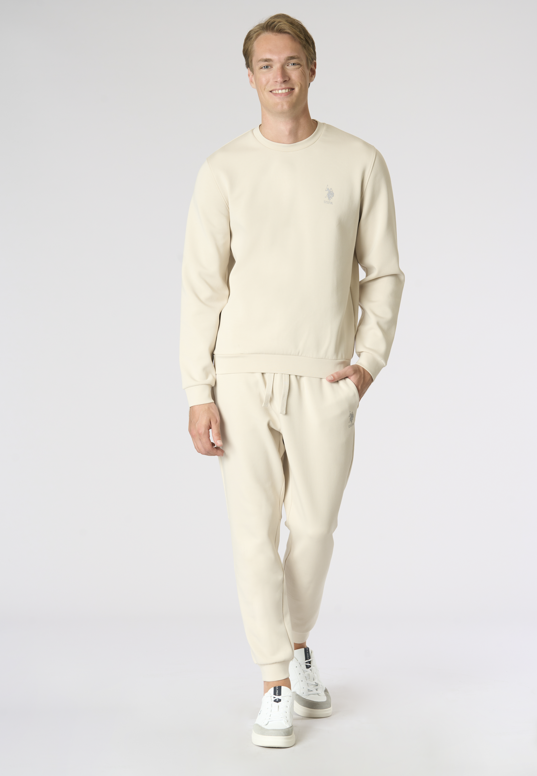 Felpa da uomo girocollo in scuba fleece
