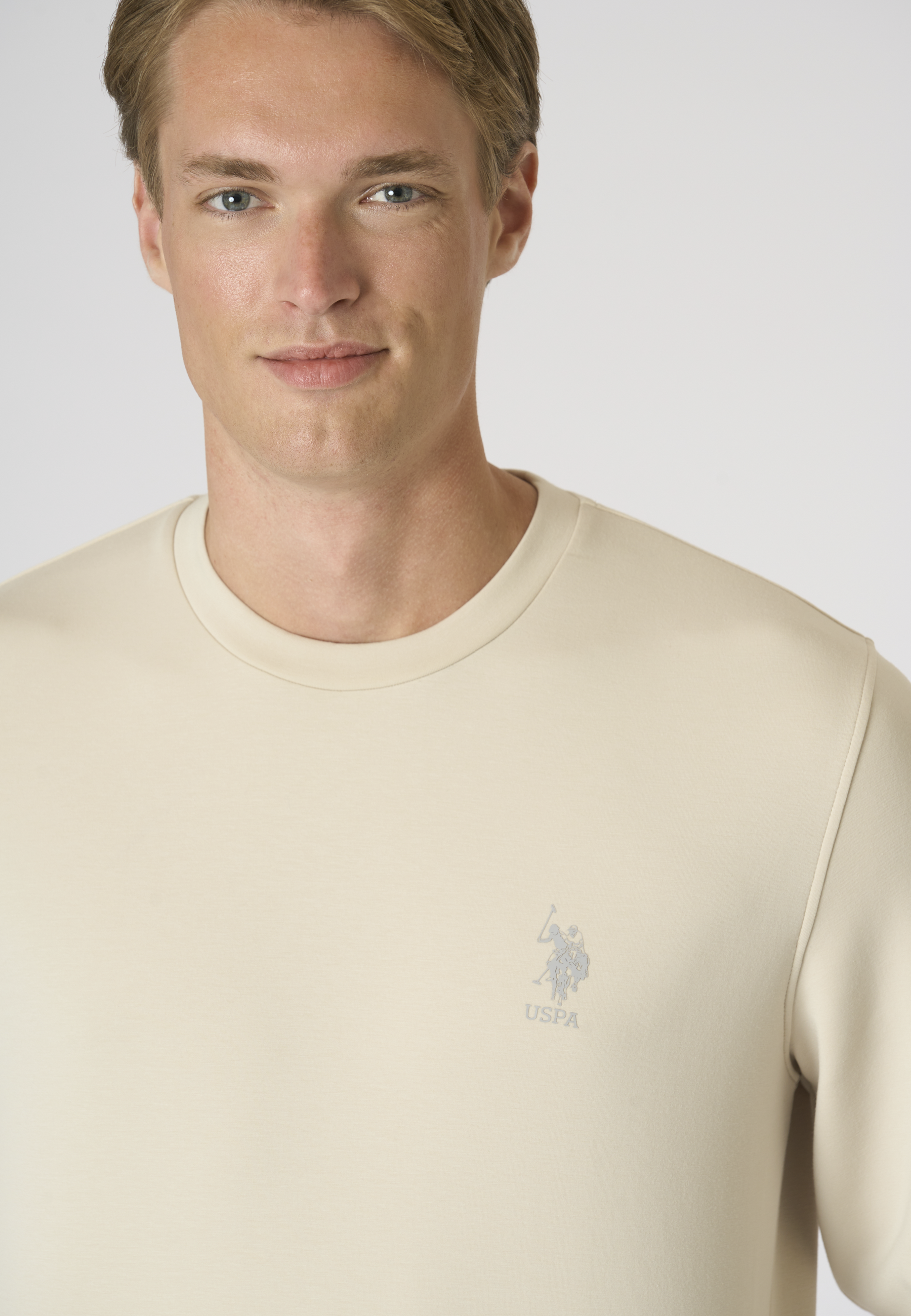 Felpa da uomo girocollo in scuba fleece