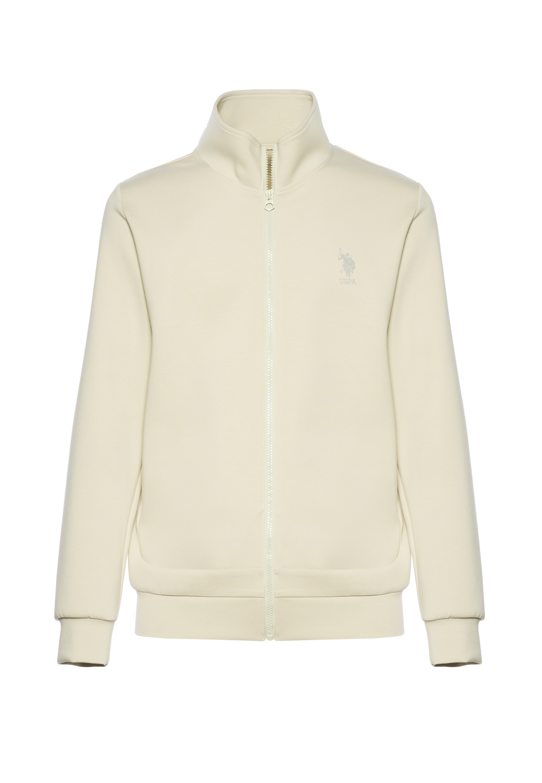 Felpa da uomo full zip in scuba fleece con collo alto