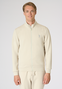 Felpa da uomo full zip in scuba fleece con collo alto