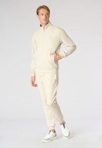 Felpa da uomo full zip in scuba fleece con collo alto