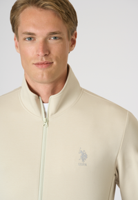 Felpa da uomo full zip in scuba fleece con collo alto