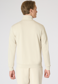 Felpa da uomo full zip in scuba fleece con collo alto