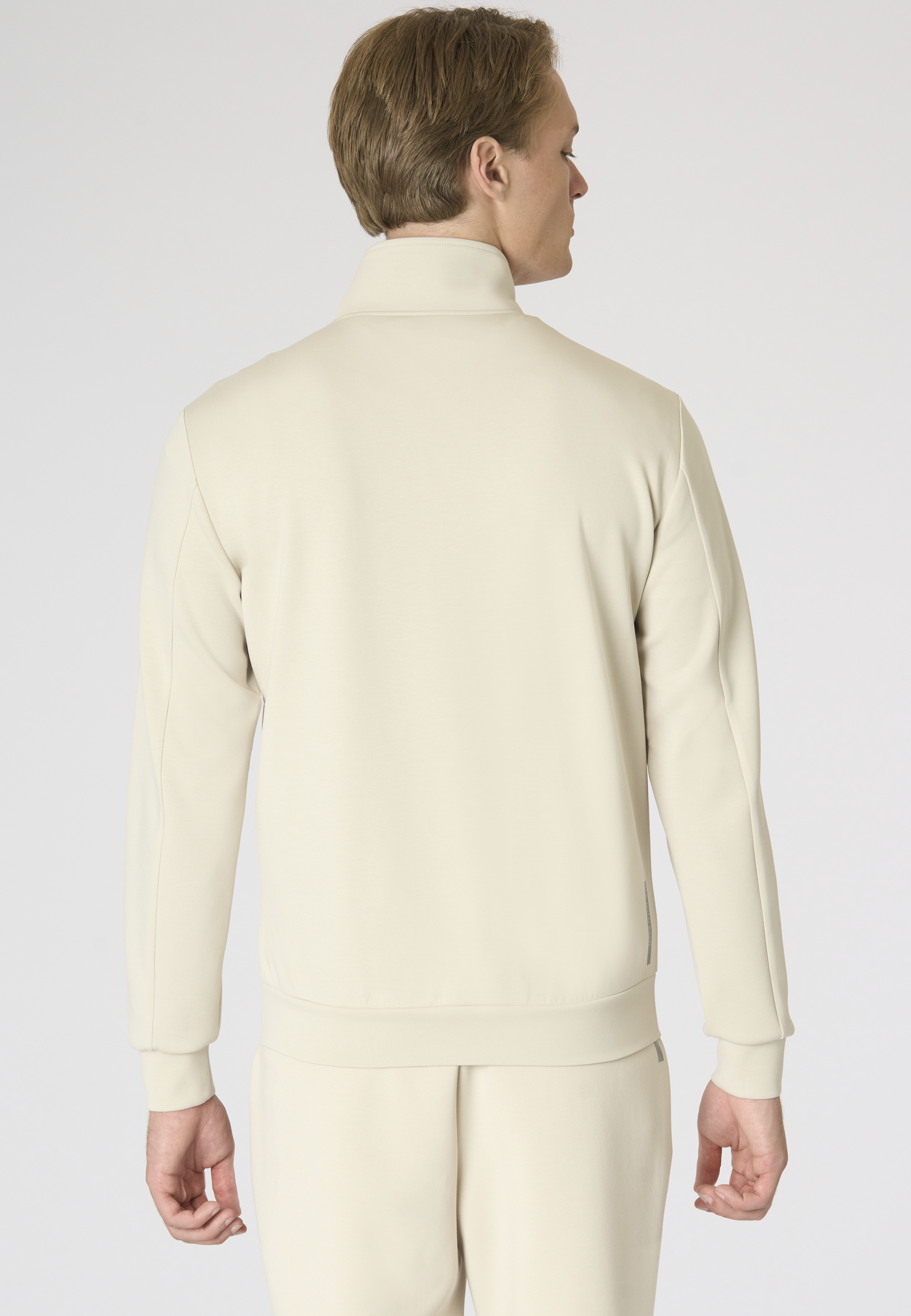 Felpa da uomo full zip in scuba fleece con collo alto