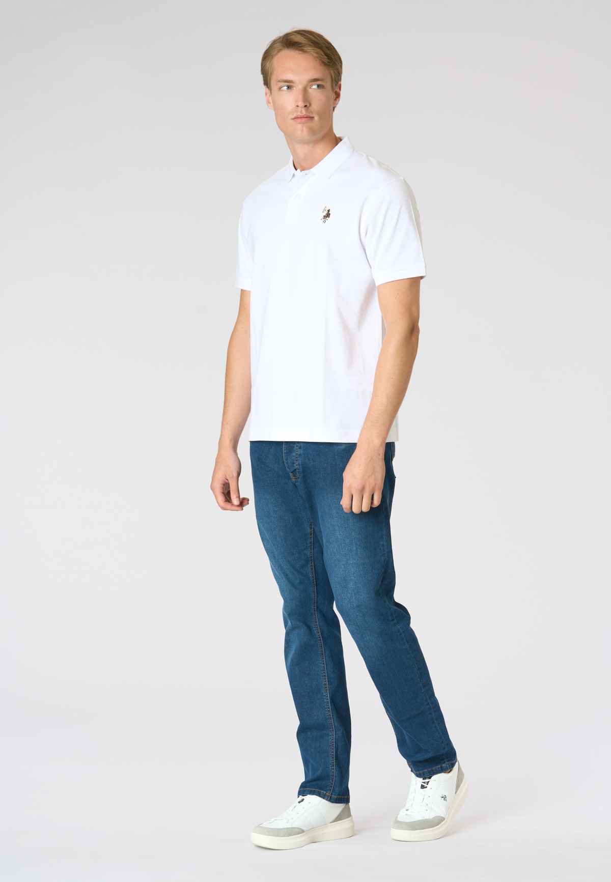 Polo shirt da uomo in cotone con logo Double Horsemen colorato
