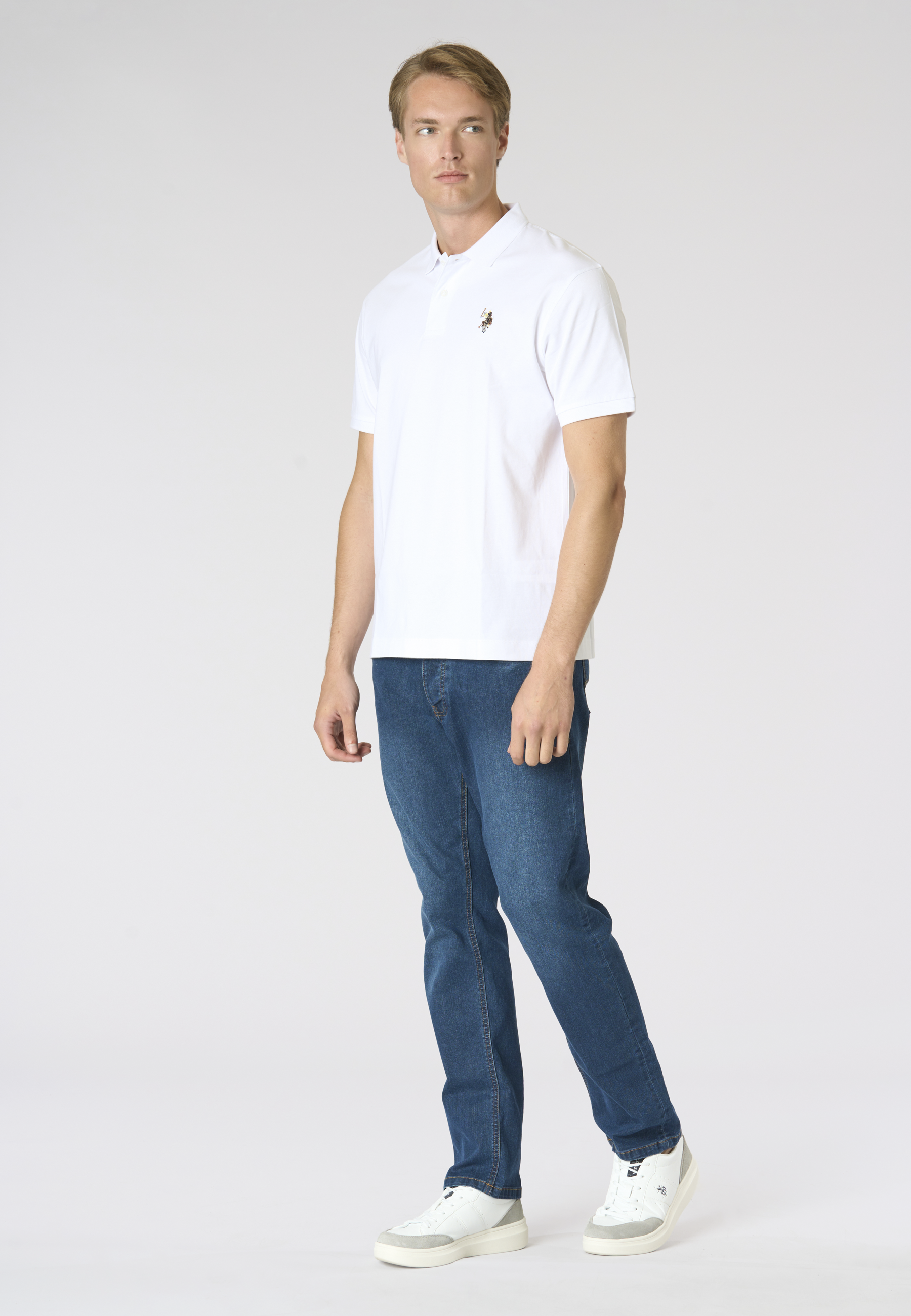 Polo shirt da uomo in cotone con logo Double Horsemen colorato
