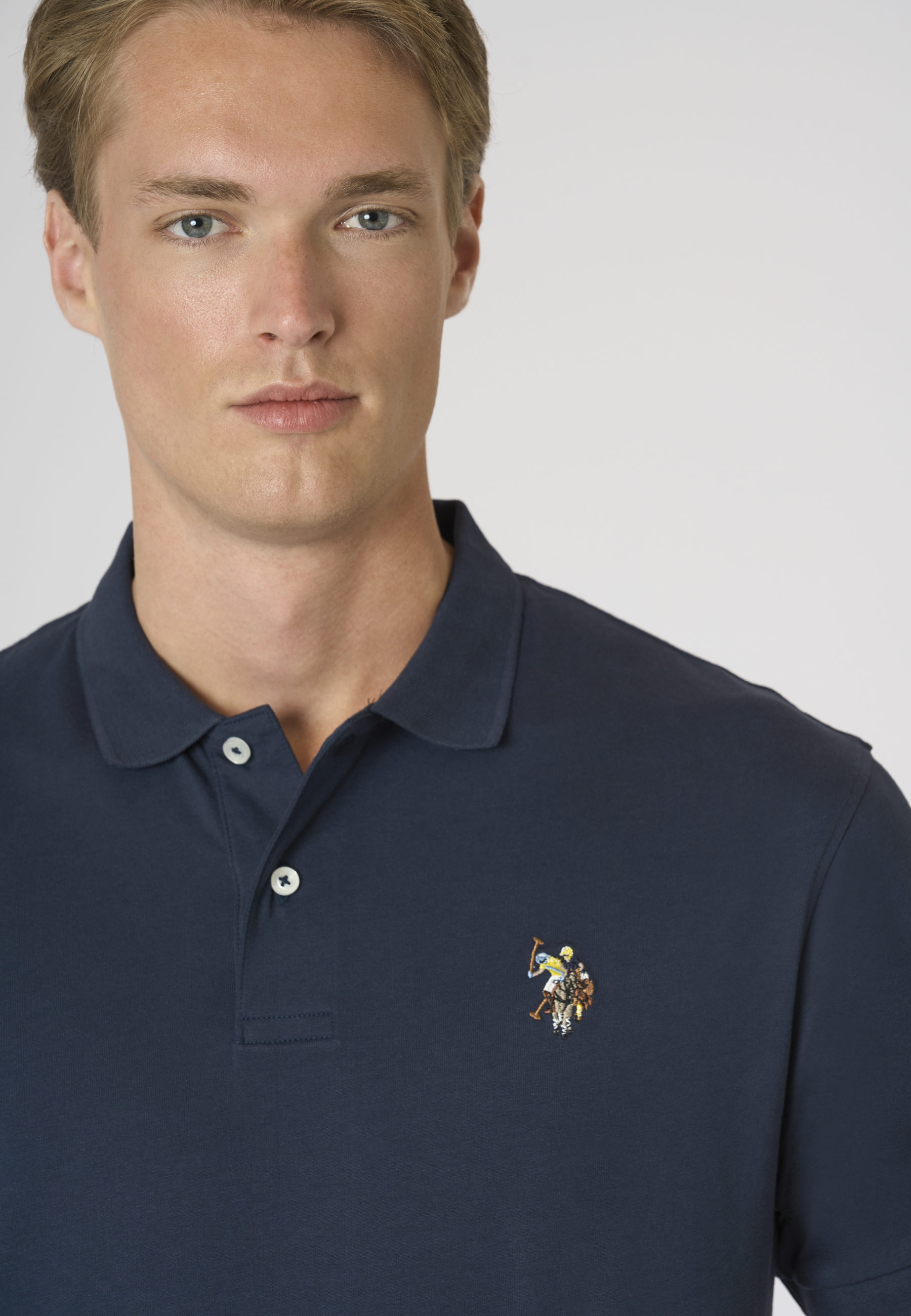 Polo shirt da uomo in cotone con logo Double Horsemen colorato