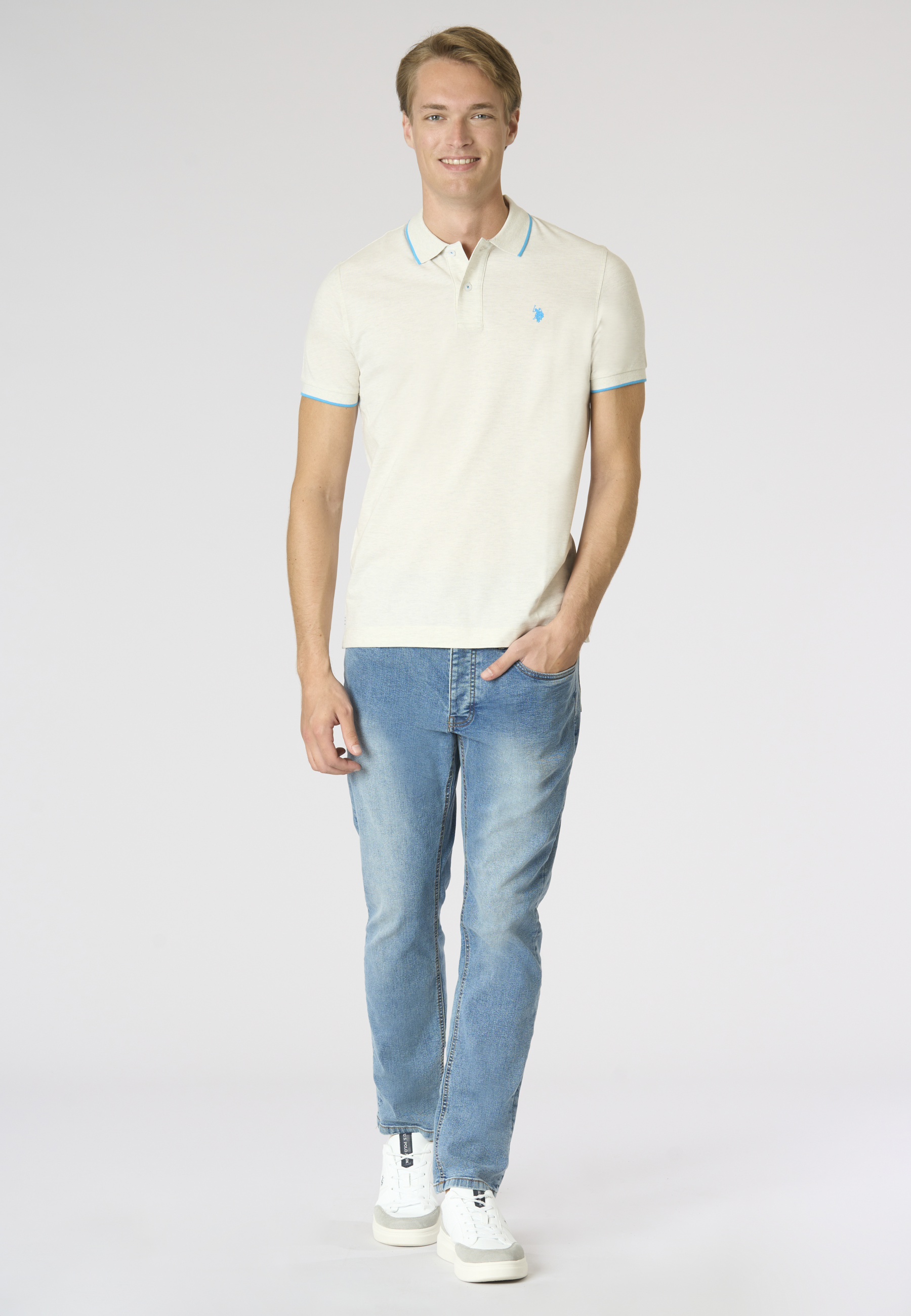 Polo shirt a maniche corte con dettagli a contrasto Premium Quality