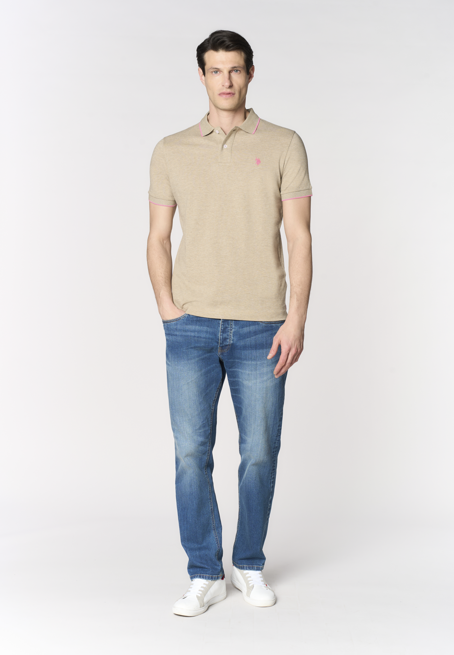 Polo shirt a maniche corte con dettagli a contrasto Premium Quality