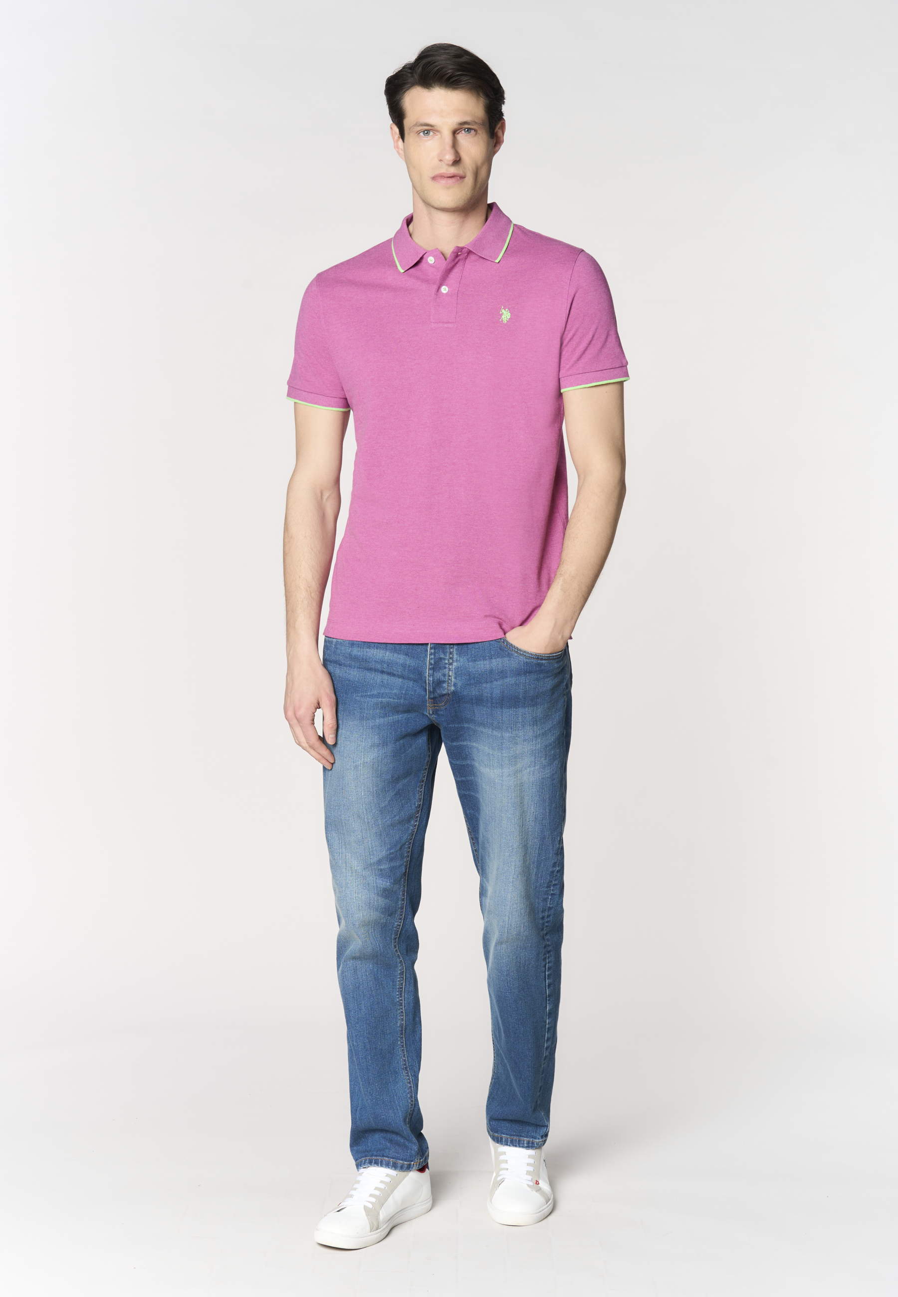 Polo shirt a maniche corte con dettagli a contrasto Premium Quality