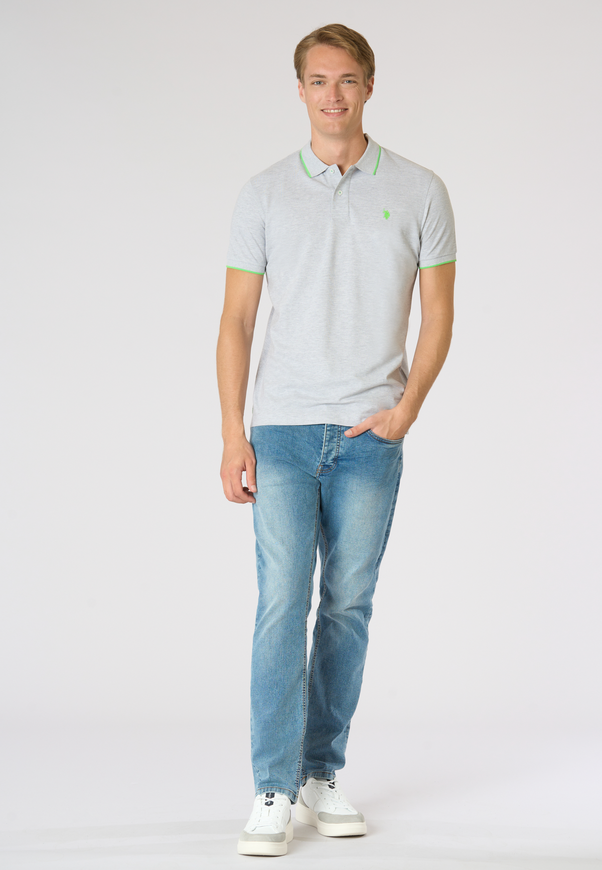 Polo shirt a maniche corte con dettagli a contrasto Premium Quality
