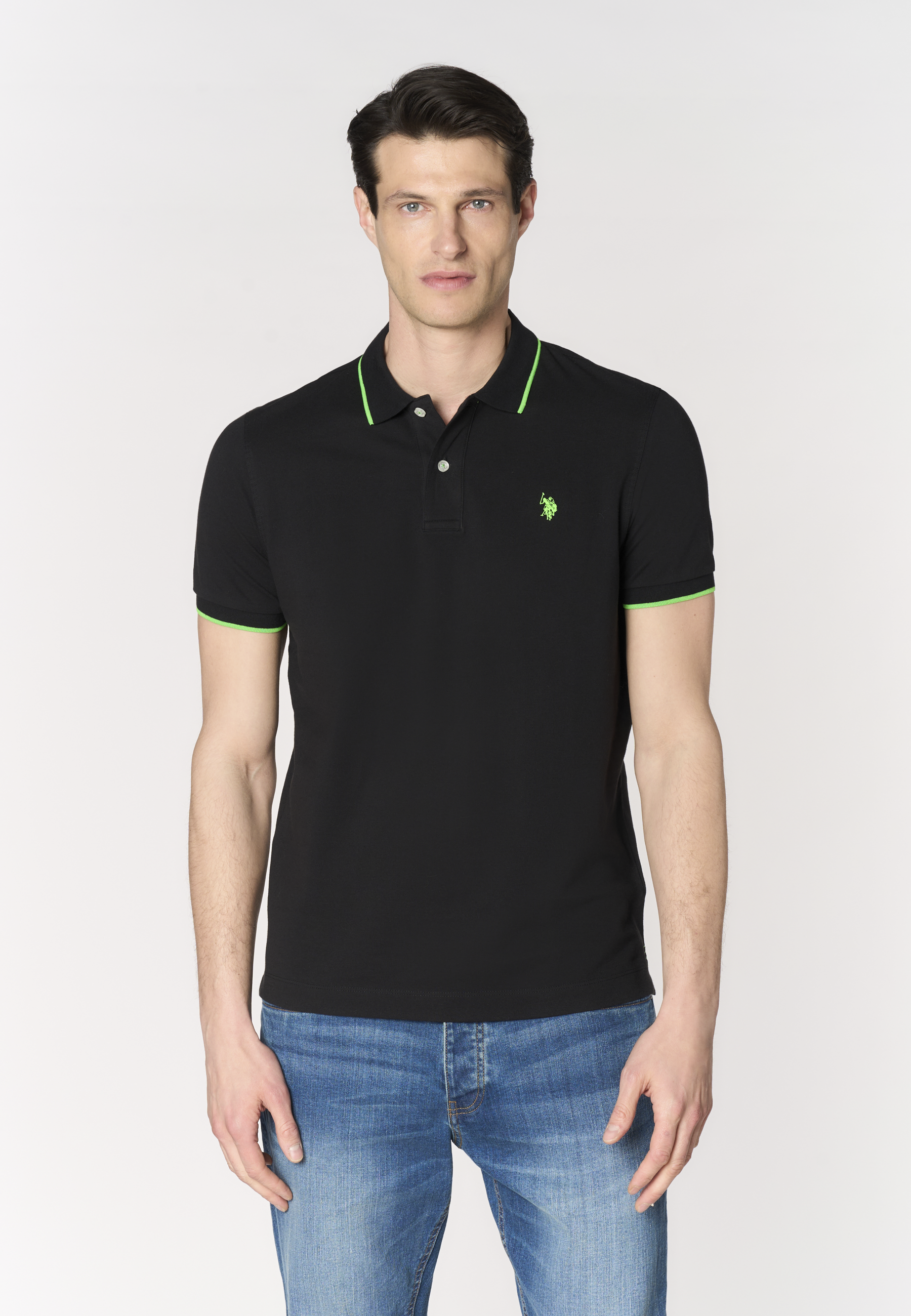 Polo shirt a maniche corte con dettagli a contrasto Premium Quality