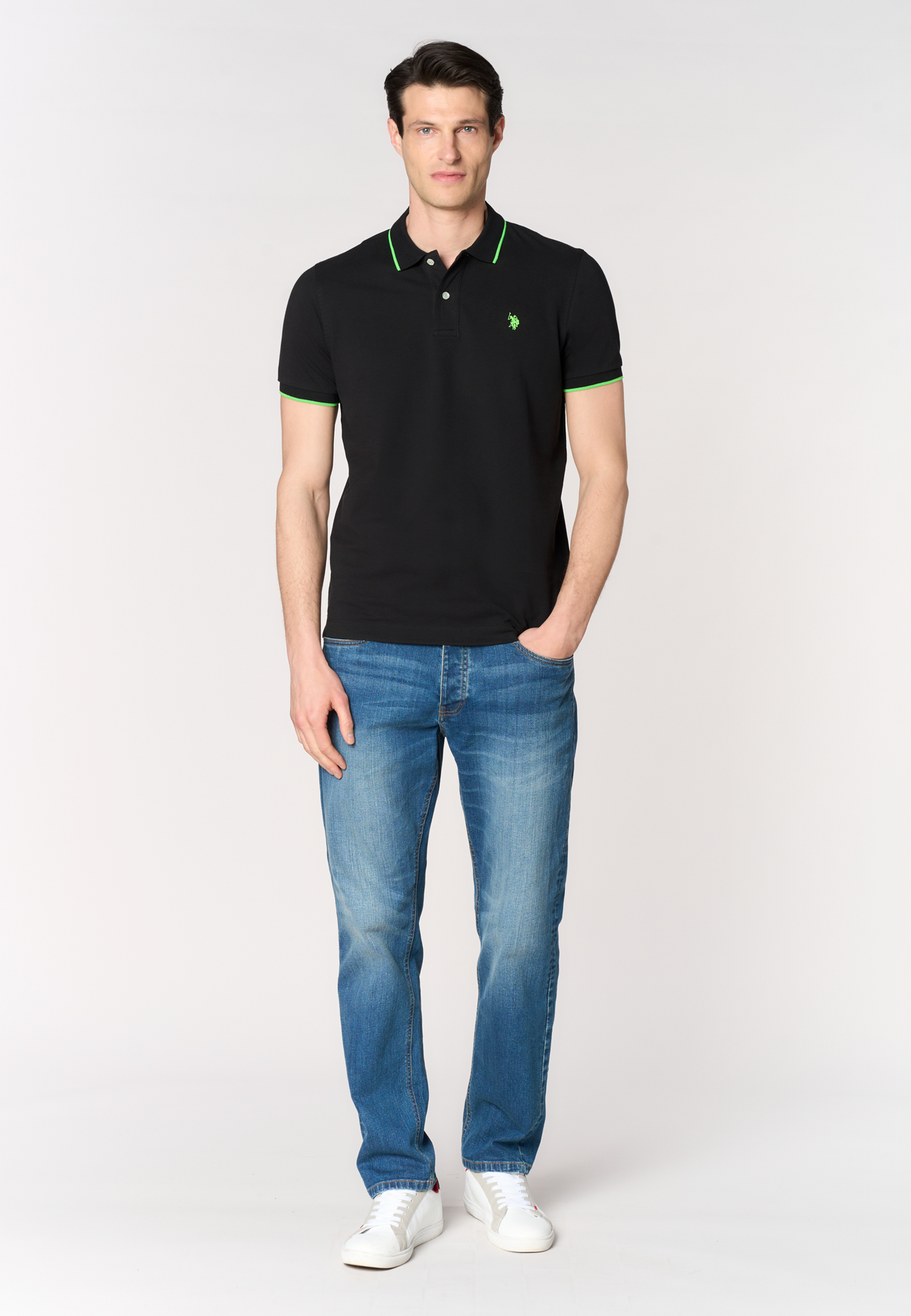 Polo shirt a maniche corte con dettagli a contrasto Premium Quality