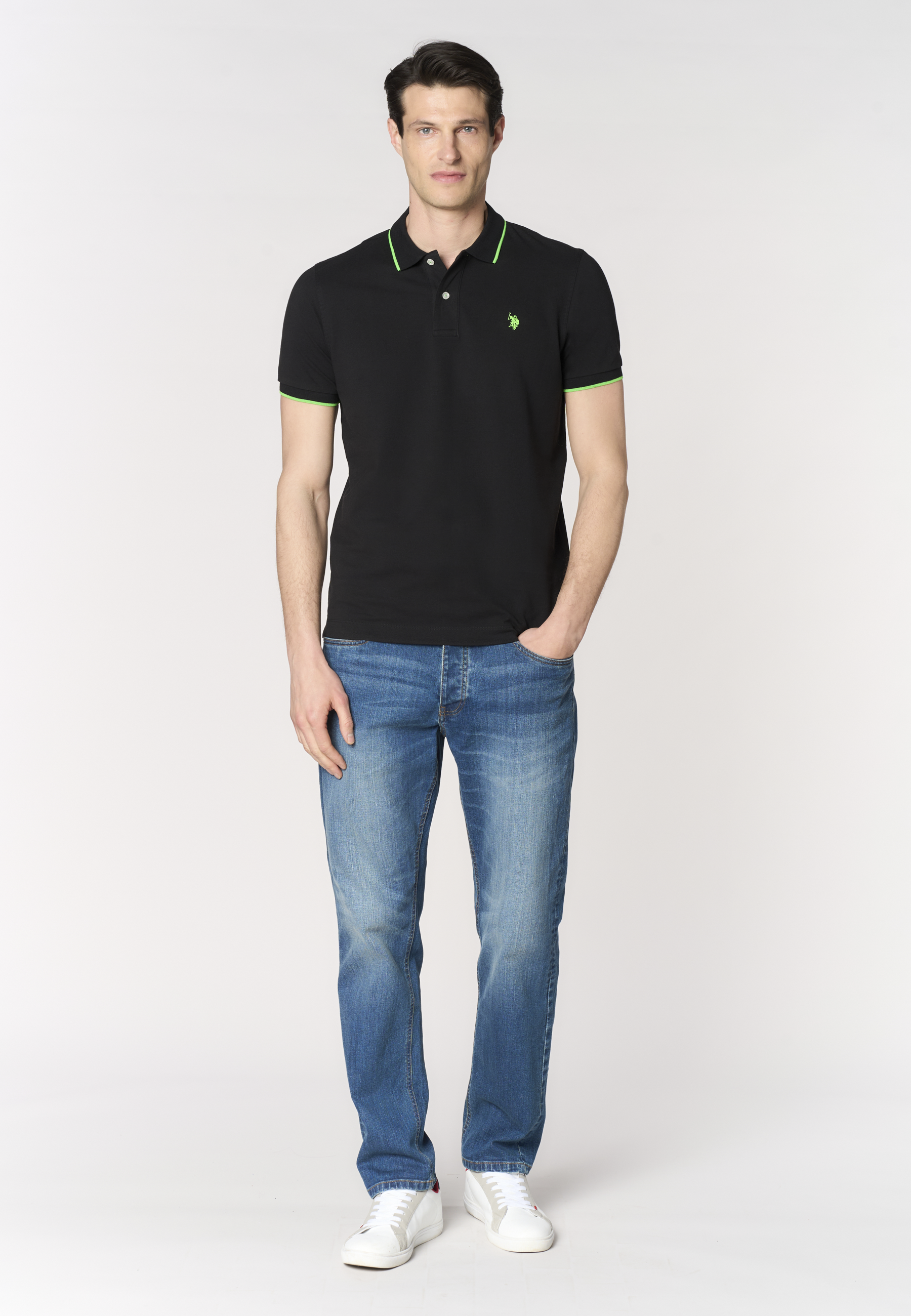 Polo shirt a maniche corte con dettagli a contrasto Premium Quality