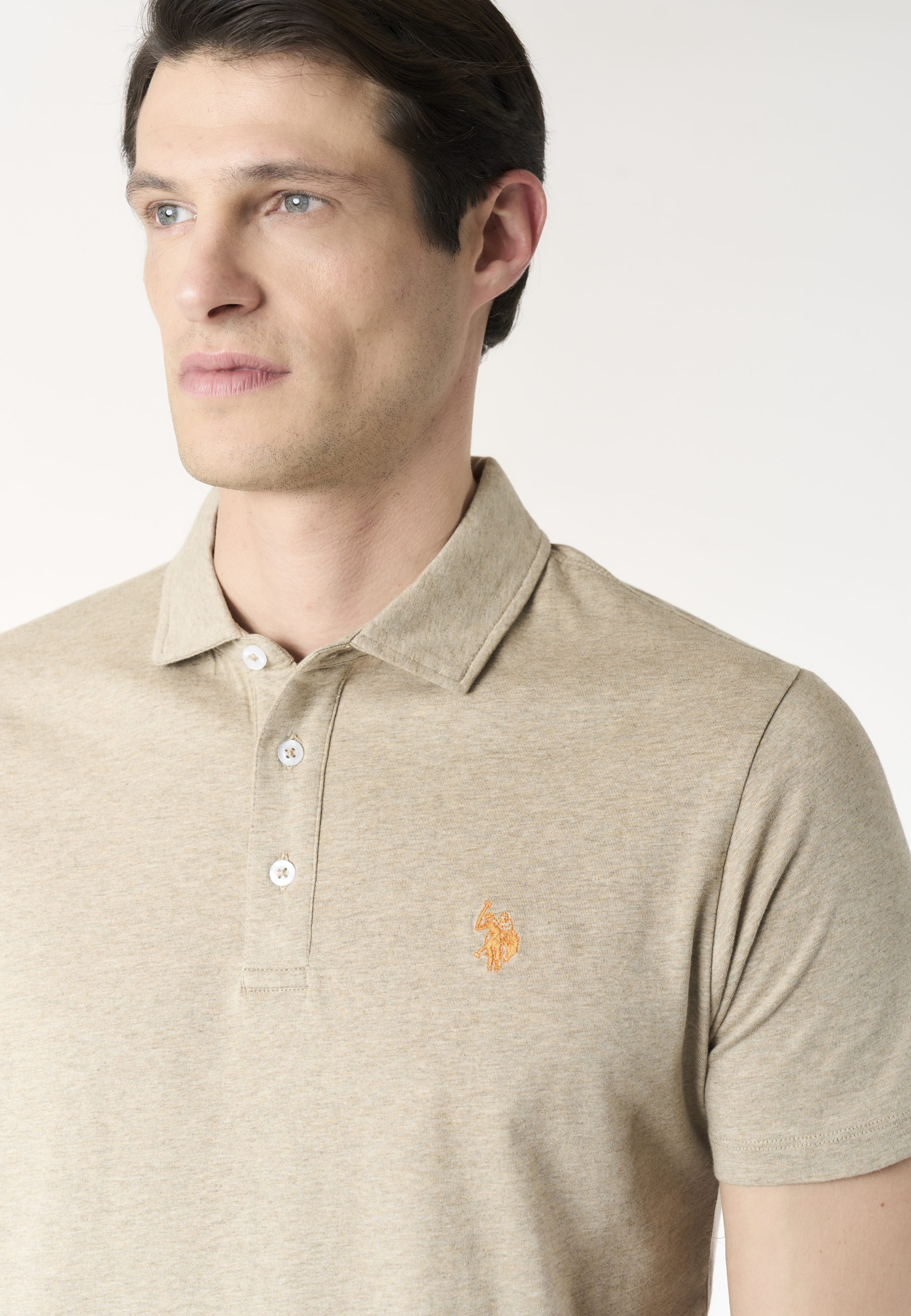 Polo shirt a maniche corte in cotone jersey mélange Premium Quality