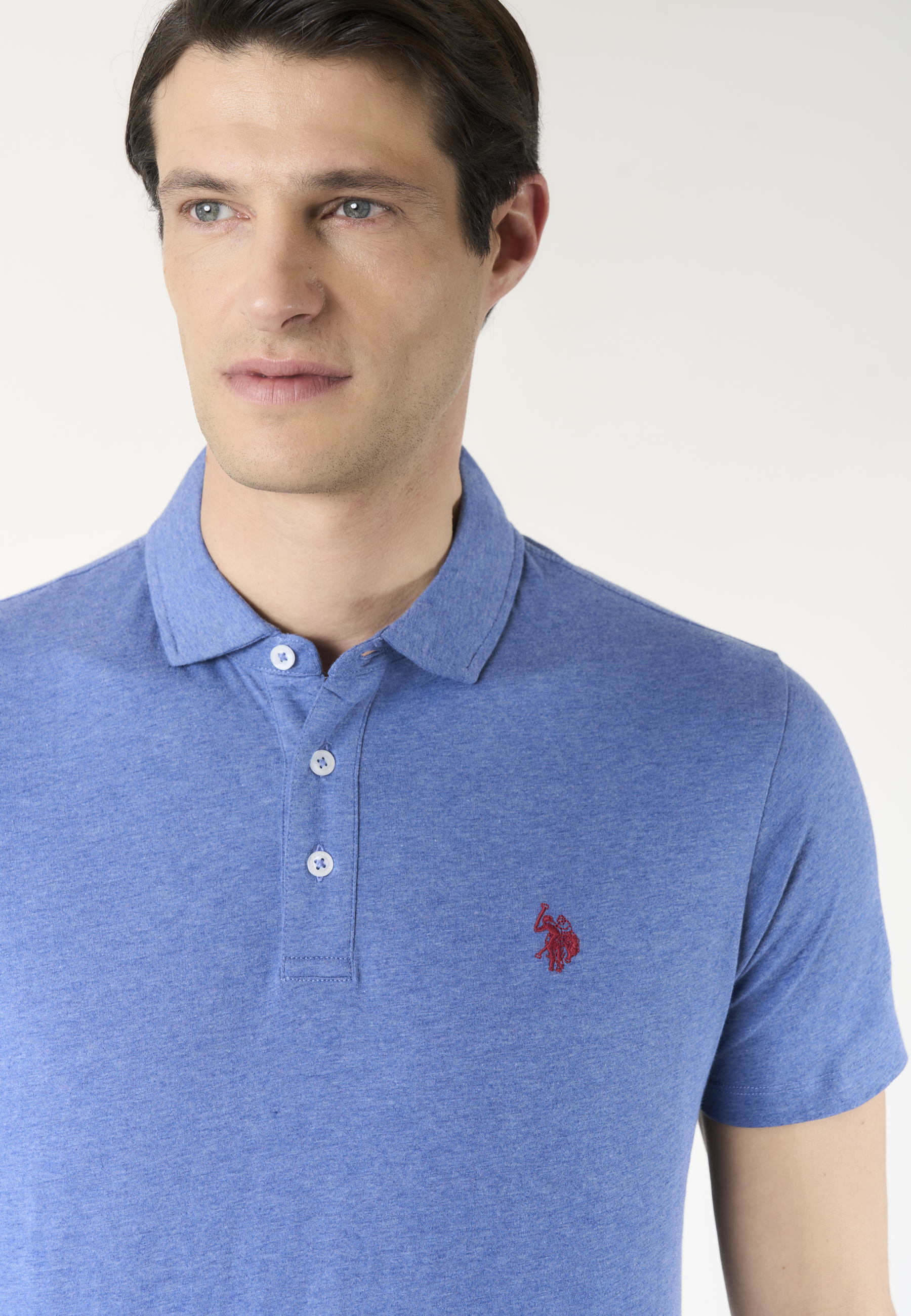 Polo shirt a maniche corte in cotone jersey mélange Premium Quality